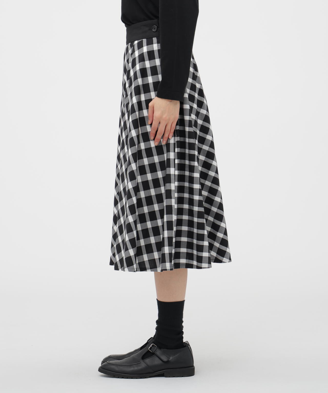 COTTON CHECK SKIRT