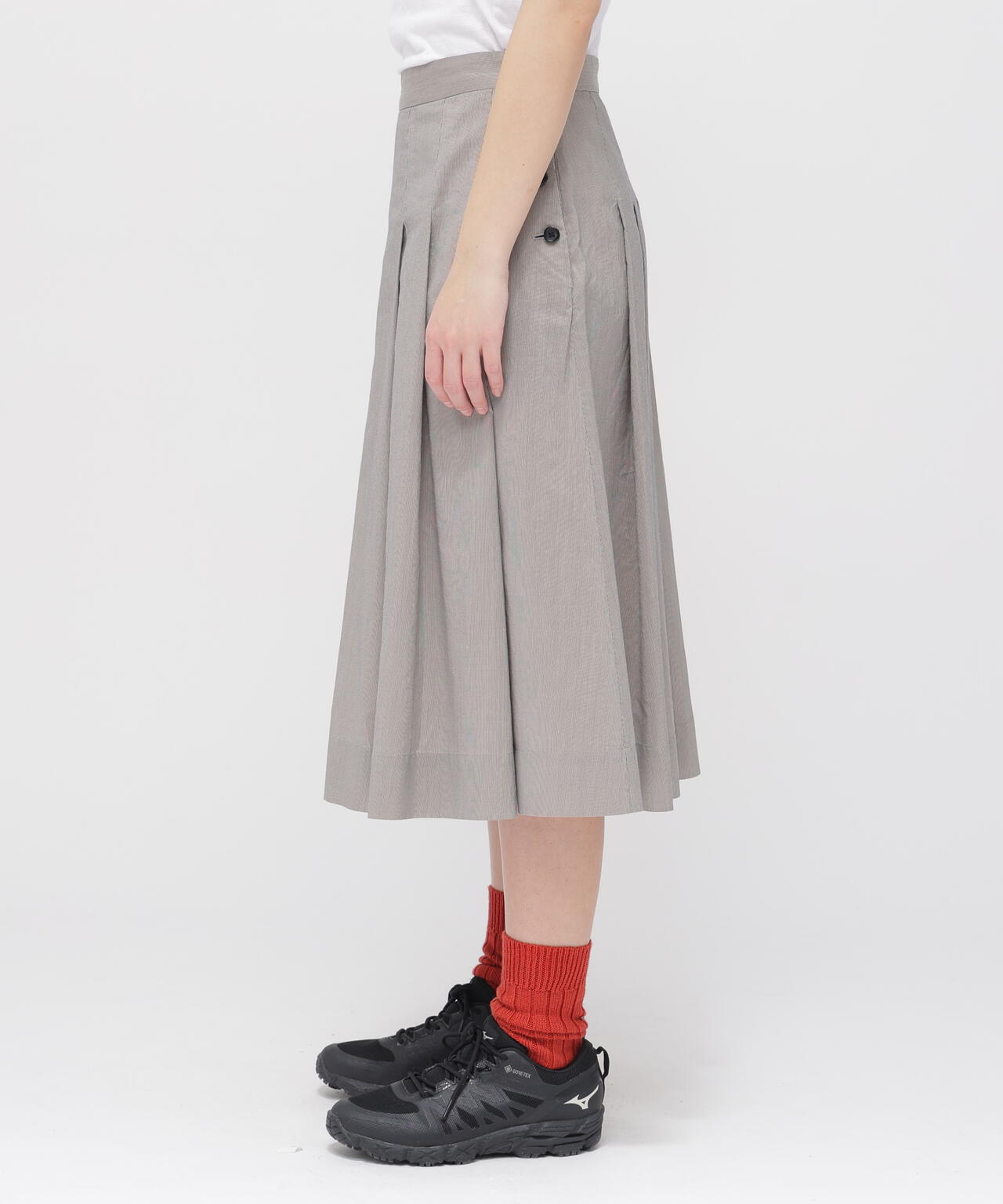 FINE STRIPE COTTON SILK SKIRT