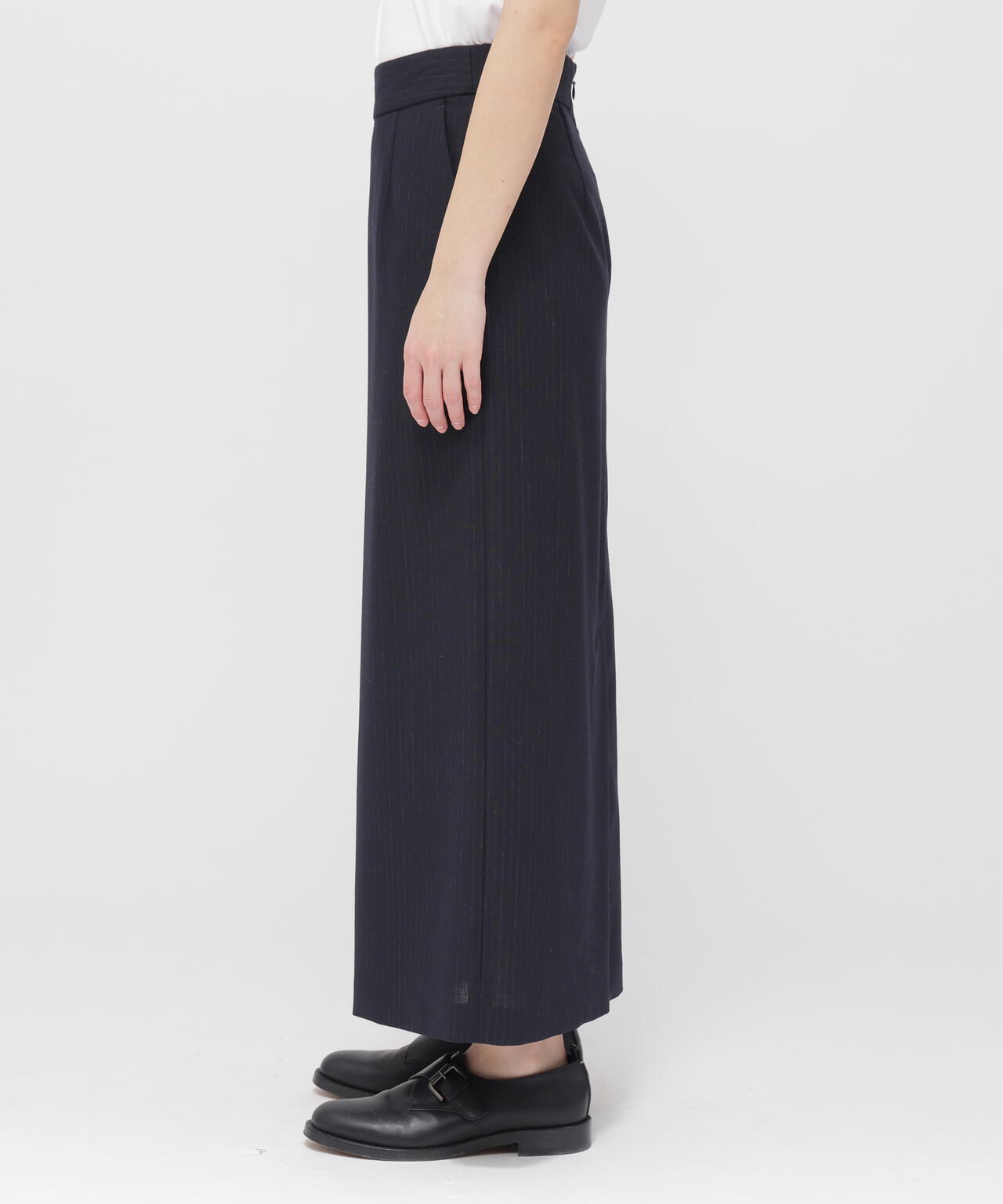 SUBTLE STRIPE WOOL SKIRT