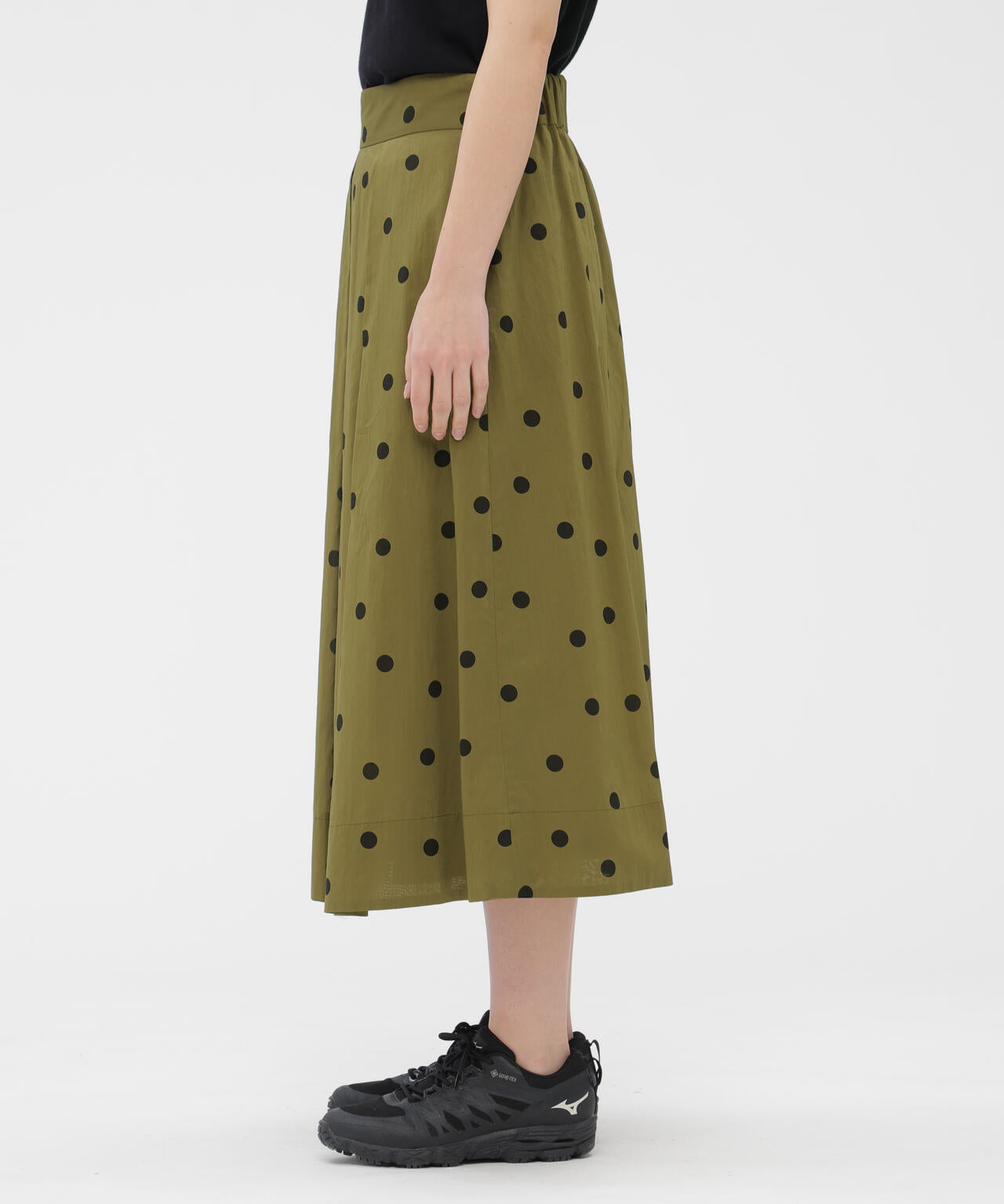 POLKA DOT COTTON POPLIN SKIRT