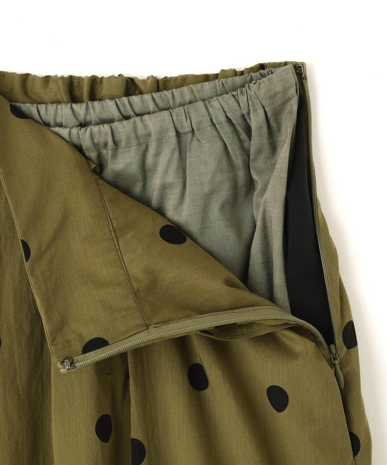 POLKA DOT COTTON POPLIN SKIRT