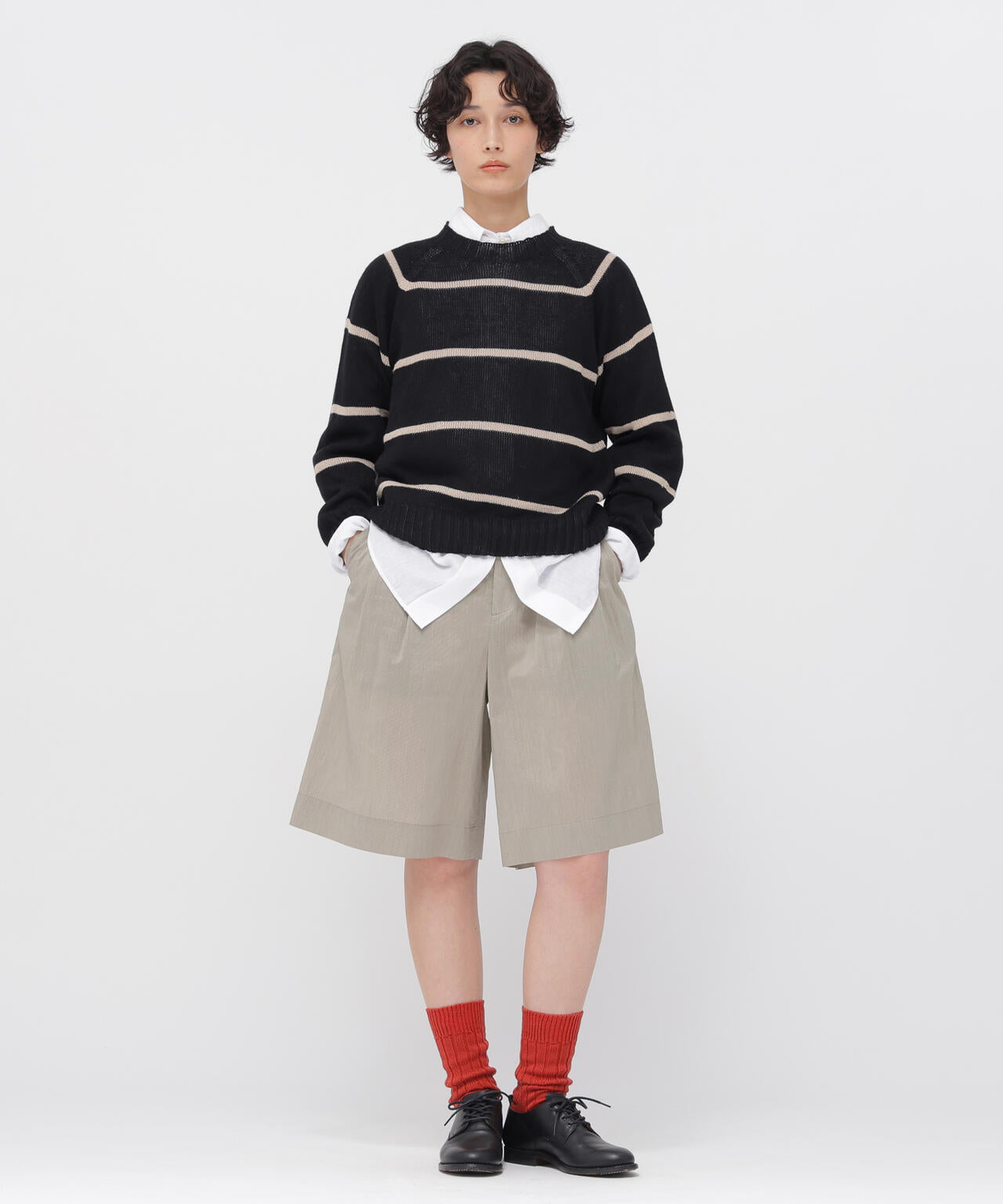 FINE STRIPE COTTON SILK TROUSERS | MARGARET HOWELL（マーガレット