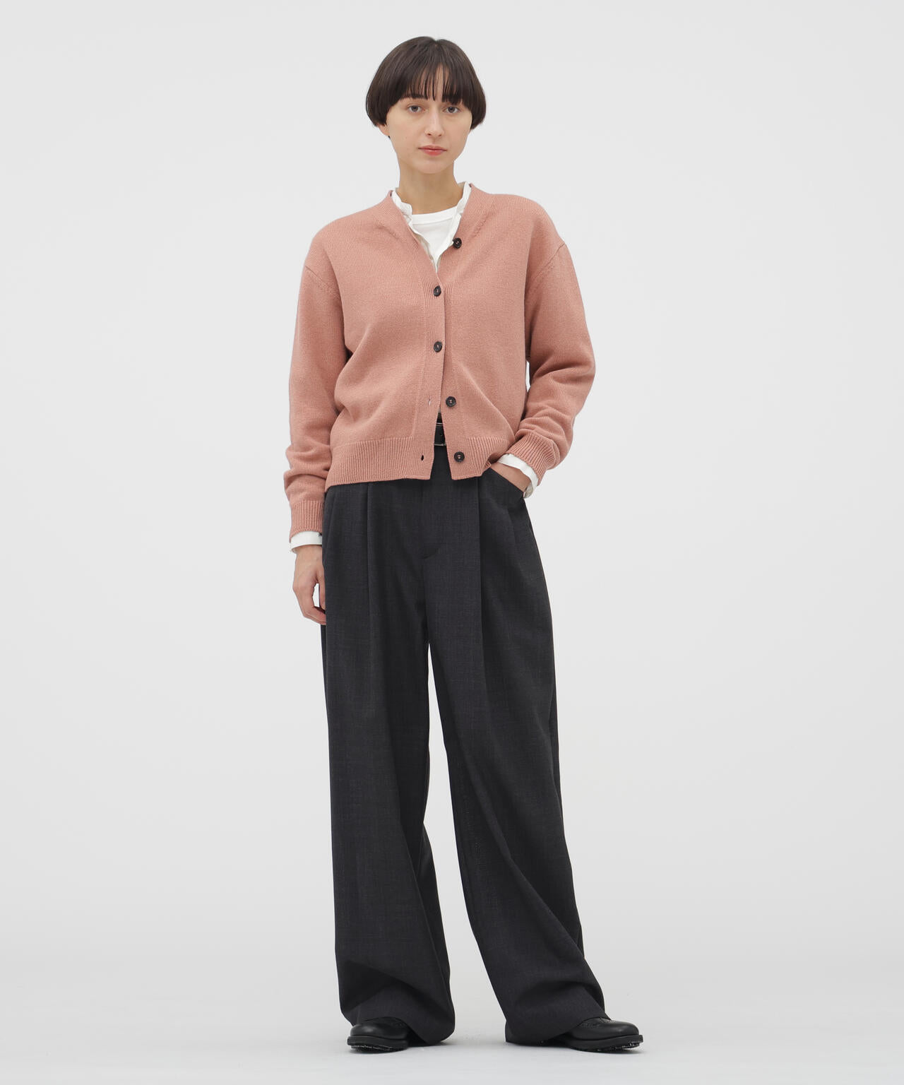 CRISP WOOL PLAINWEAVE TROUSERS