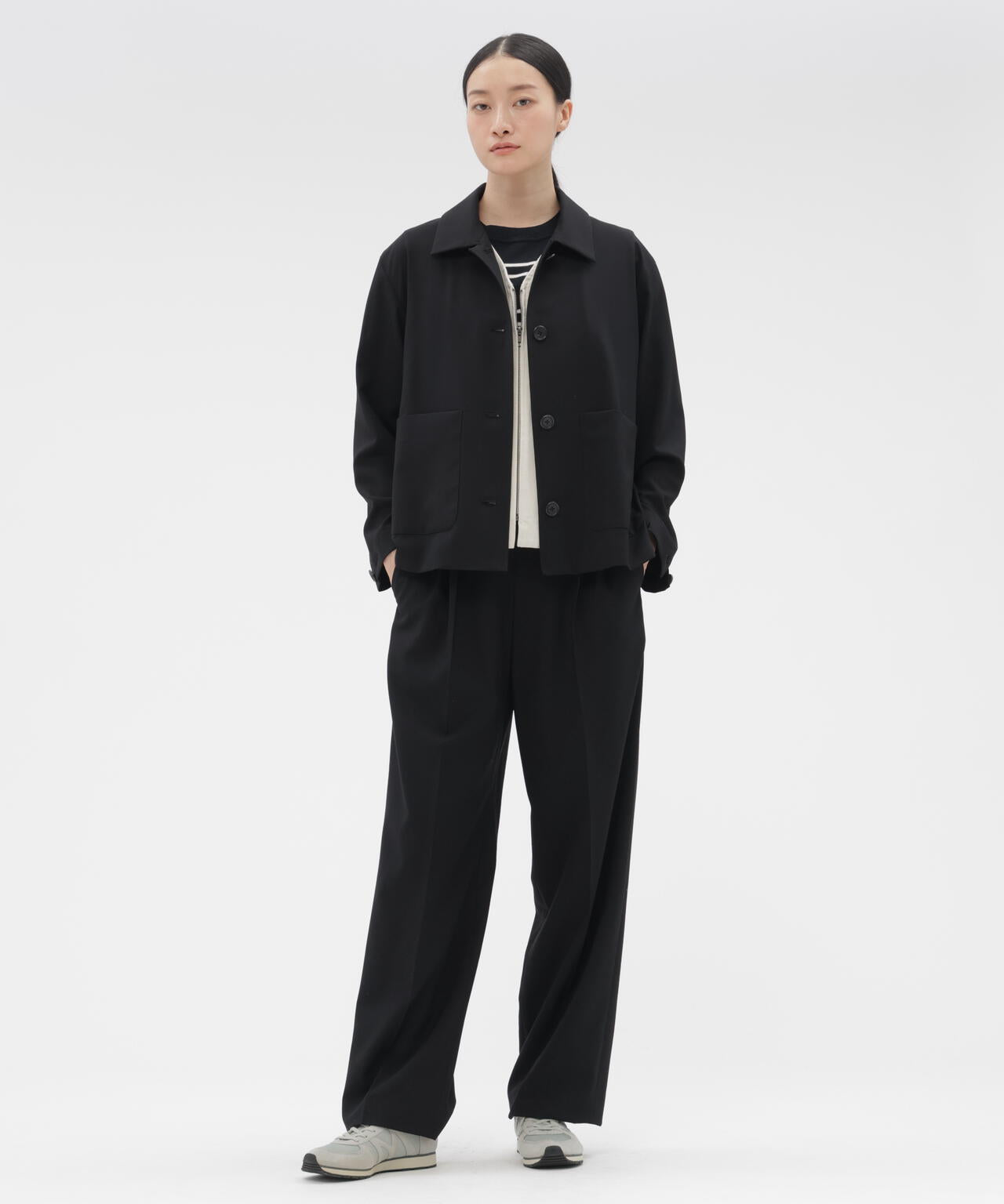 FINE WOOL POPLIN TROUSERS