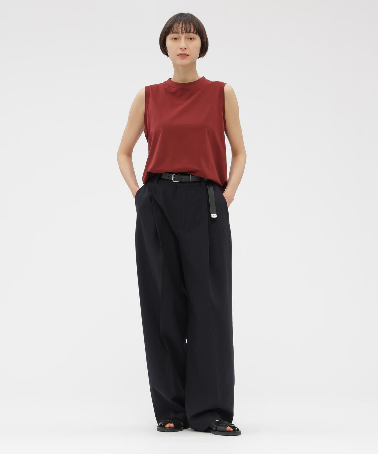 SUBTLE STRIPE WOOL TROUSERS