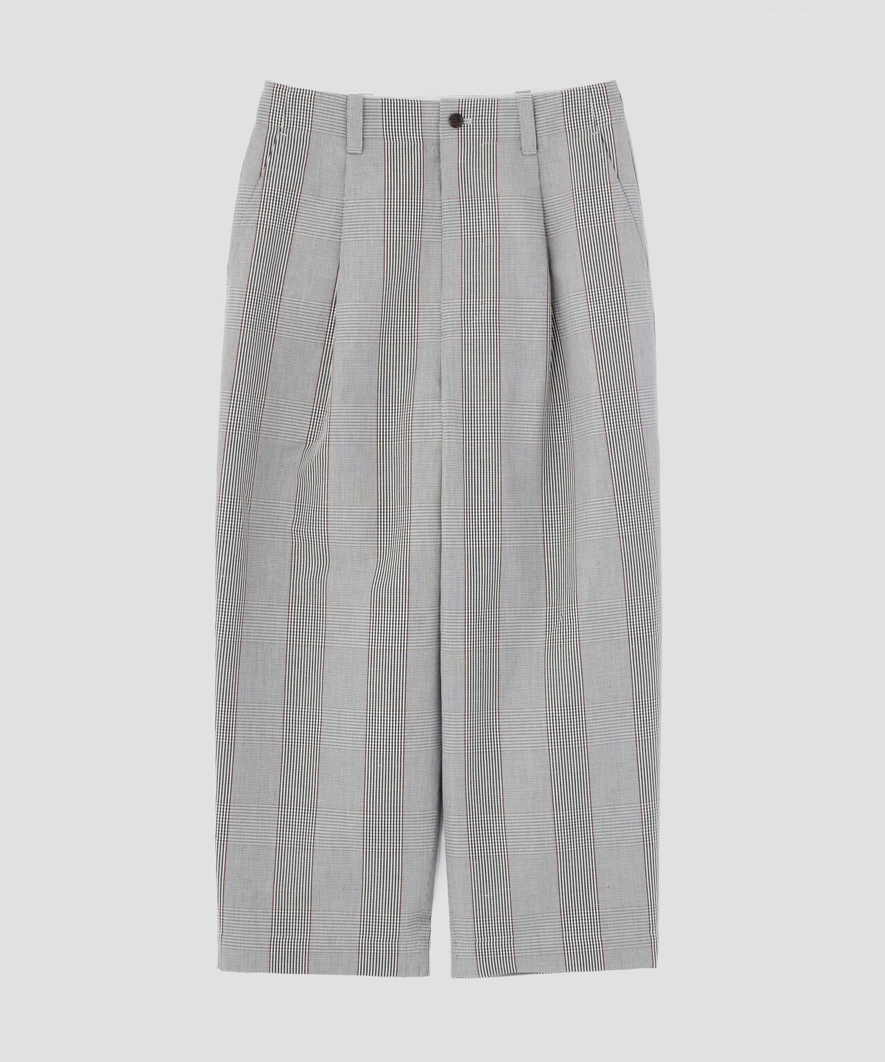 PRINCE OF WALES CHECK COTTON LINEN TROUSERS