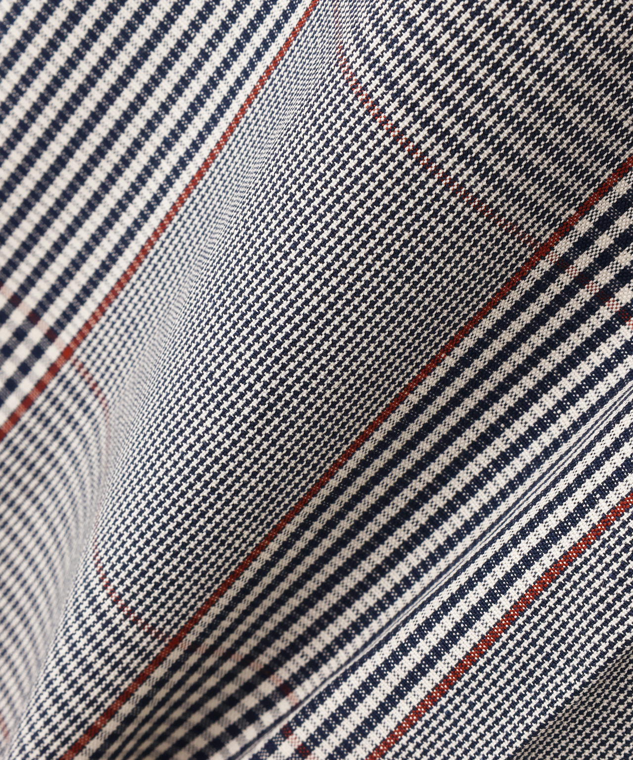 PRINCE OF WALES CHECK COTTON LINEN TROUSERS