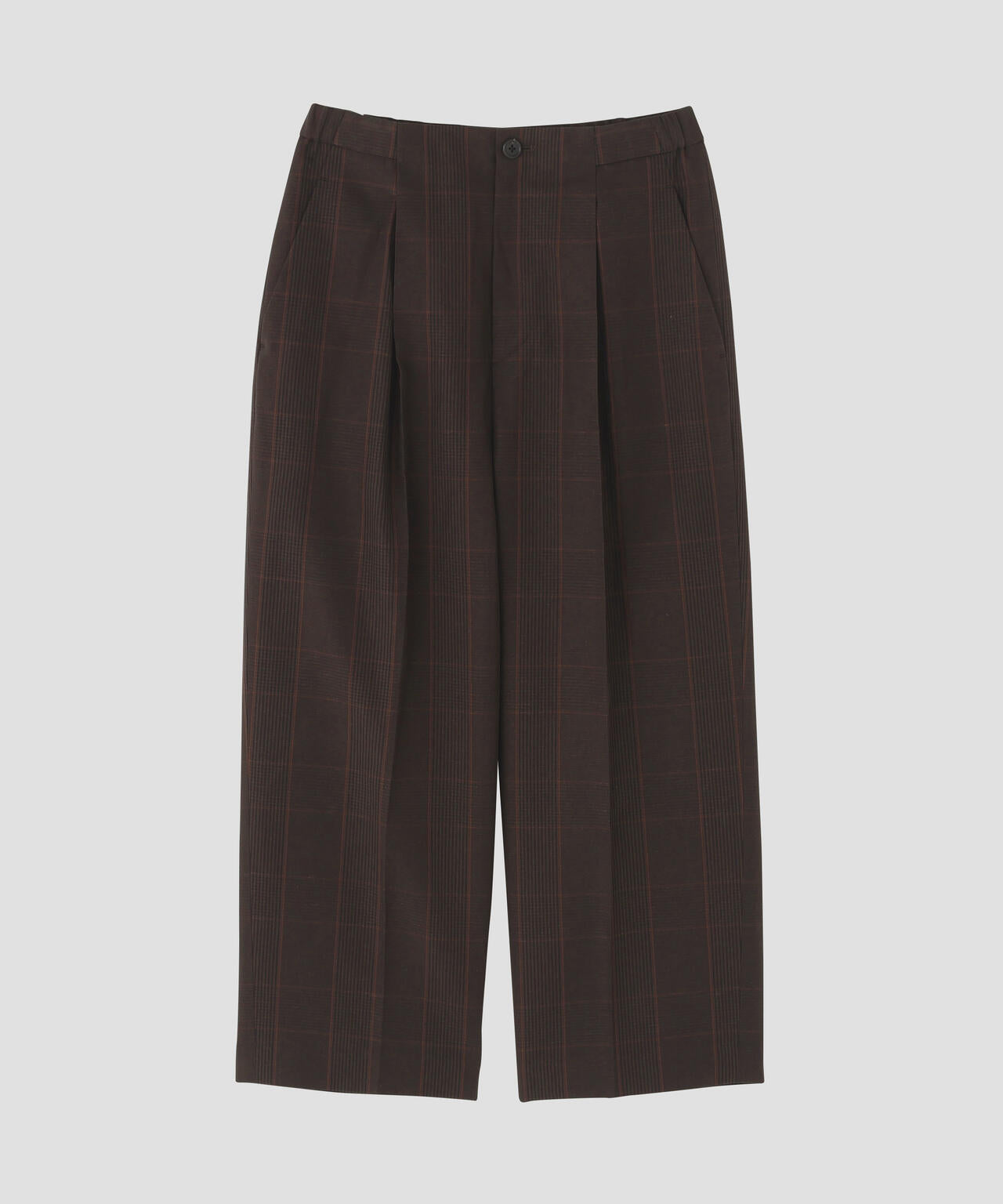 PRINCE OF WALES CHECK COTTON LINEN TROUSERS