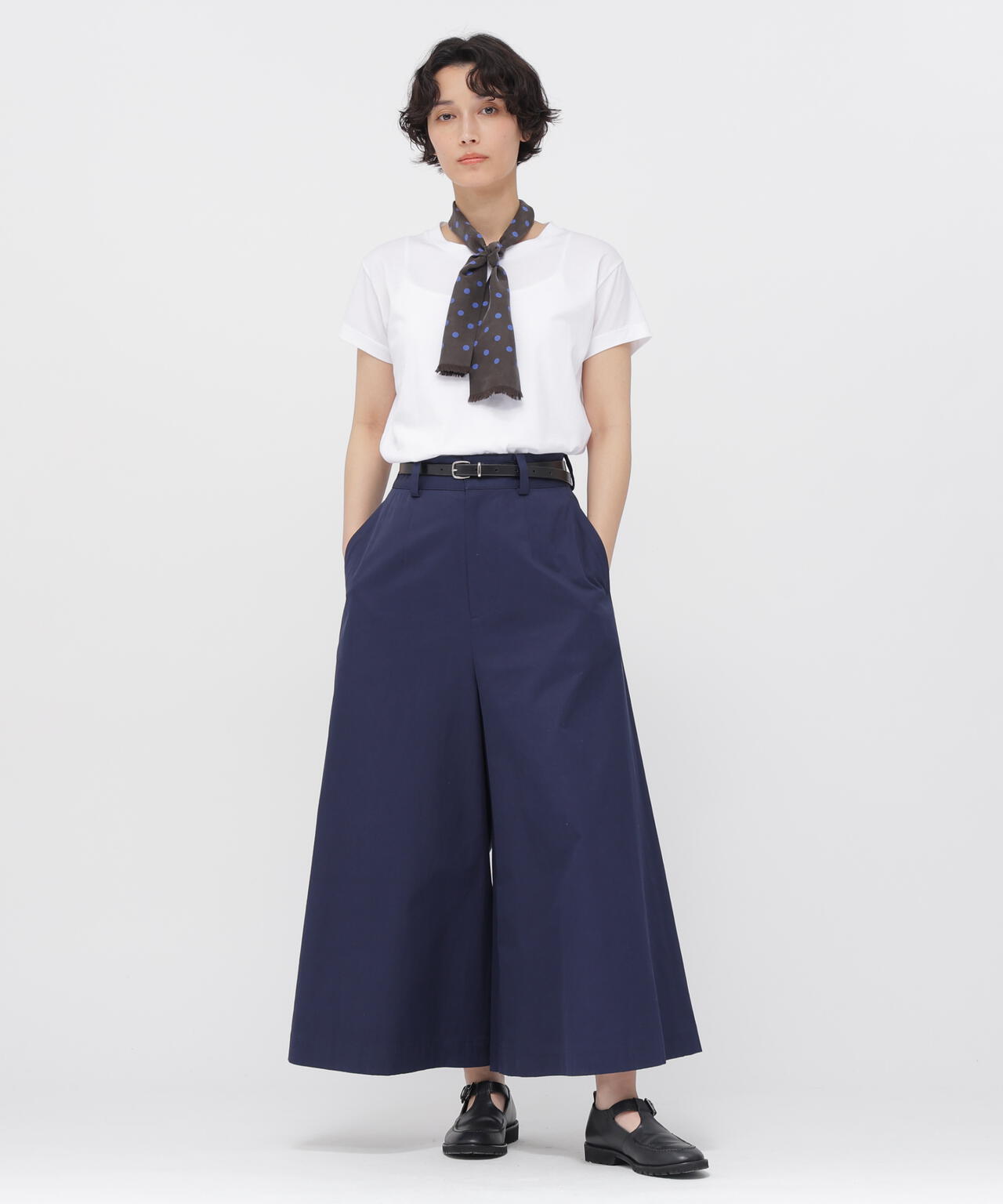 STIFF COTTON TWILL TROUSERS