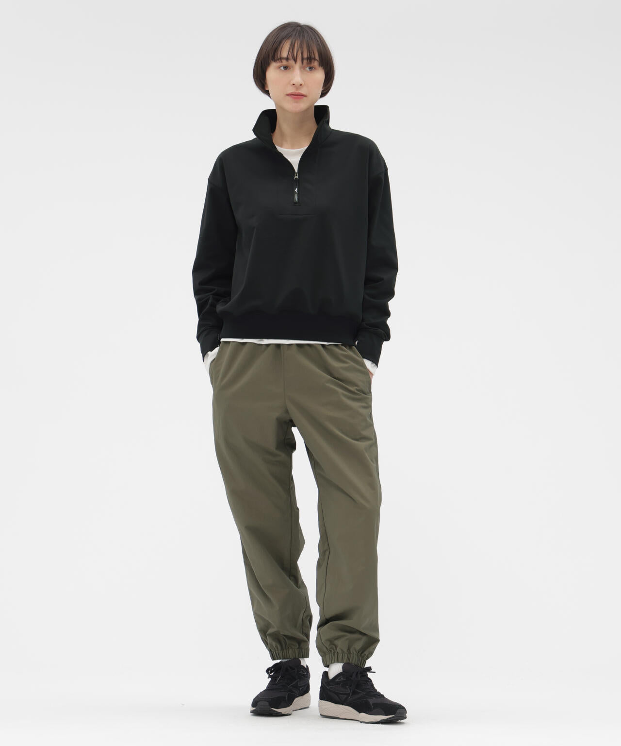 WATER REPELENT NYLON POPLIN TROUSERS