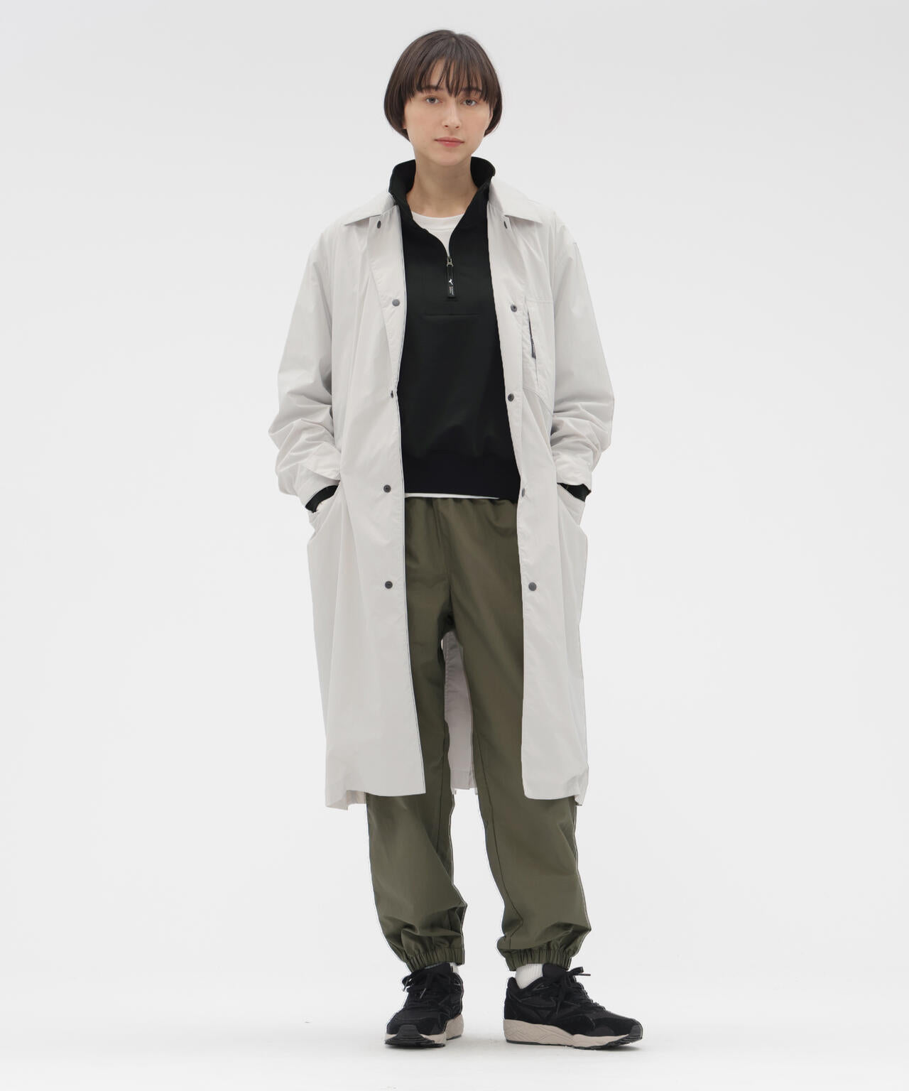 WATER REPELENT NYLON POPLIN TROUSERS