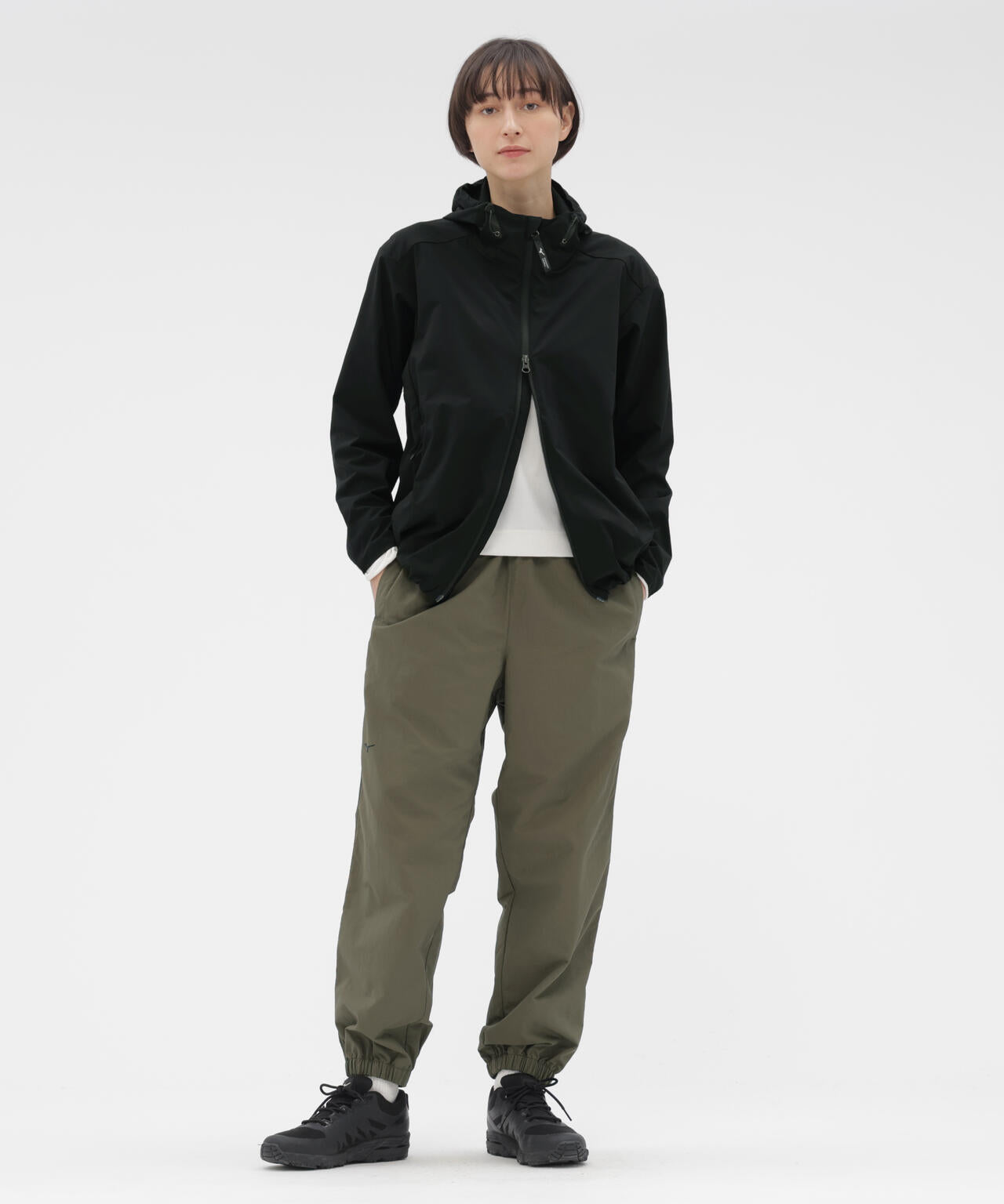 WATER REPELENT NYLON POPLIN TROUSERS