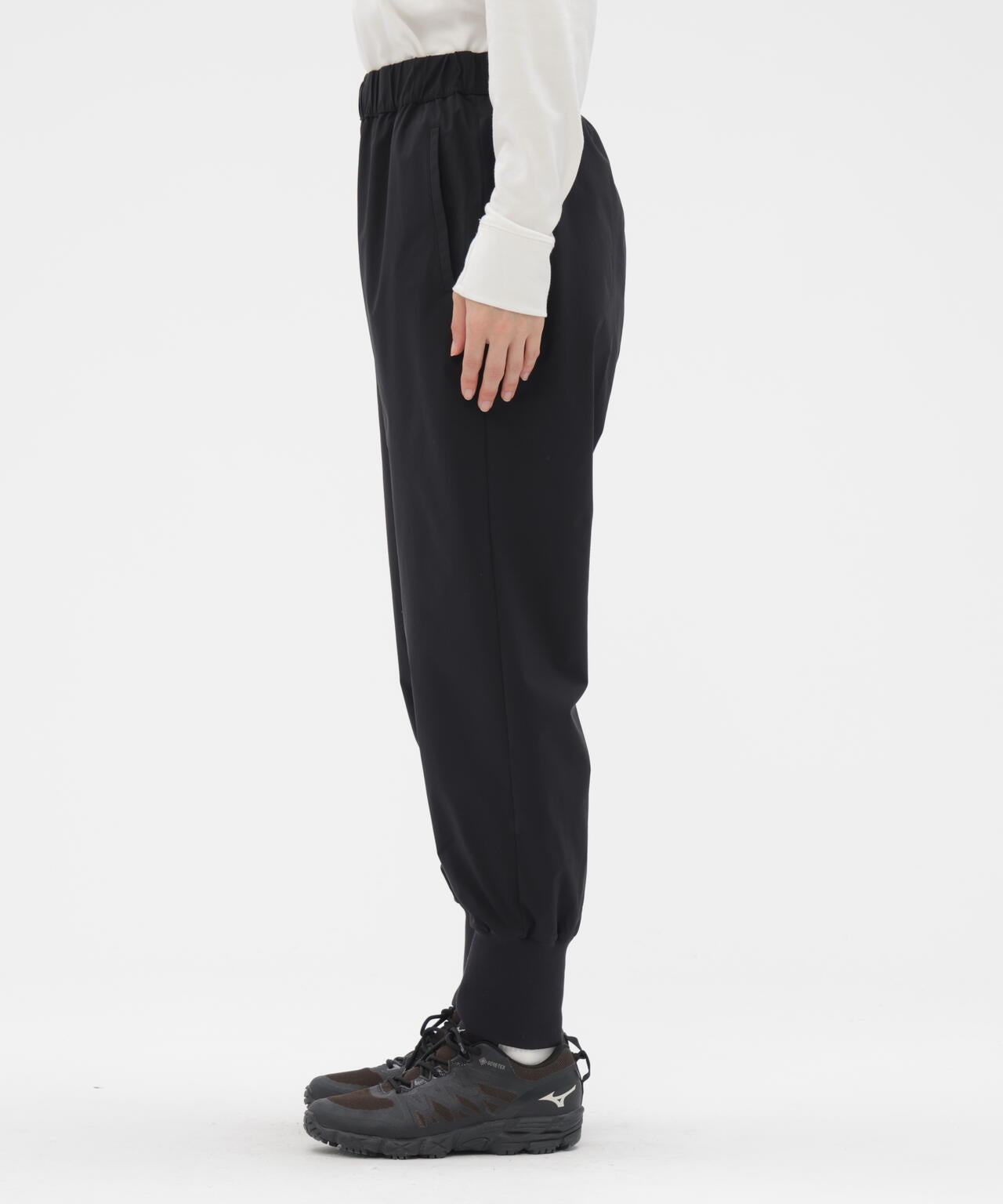 STRETCH POLYESTER TROUSERS