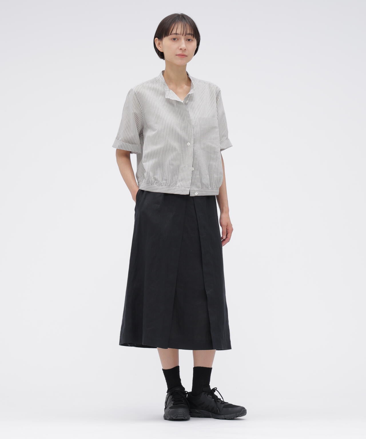 DOUBLE STRIPE COTTON SILK SHIRT