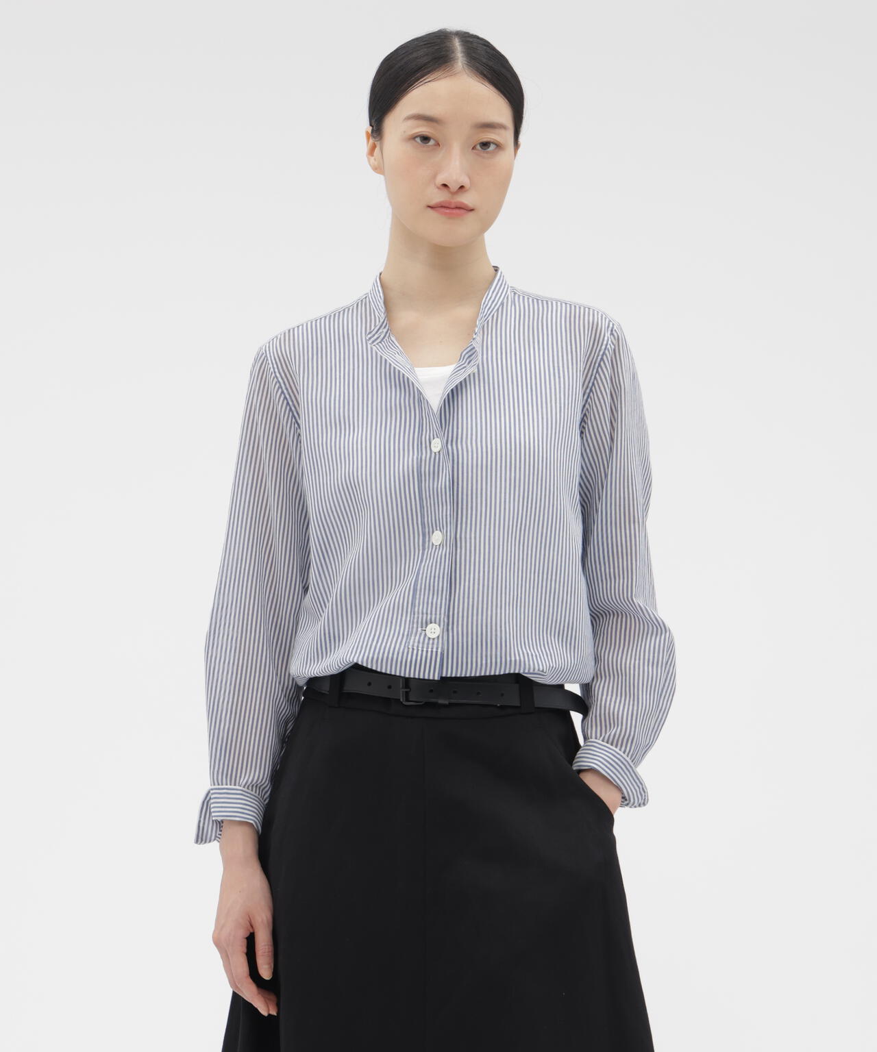 COTTON SILK STRIPE SHIRT