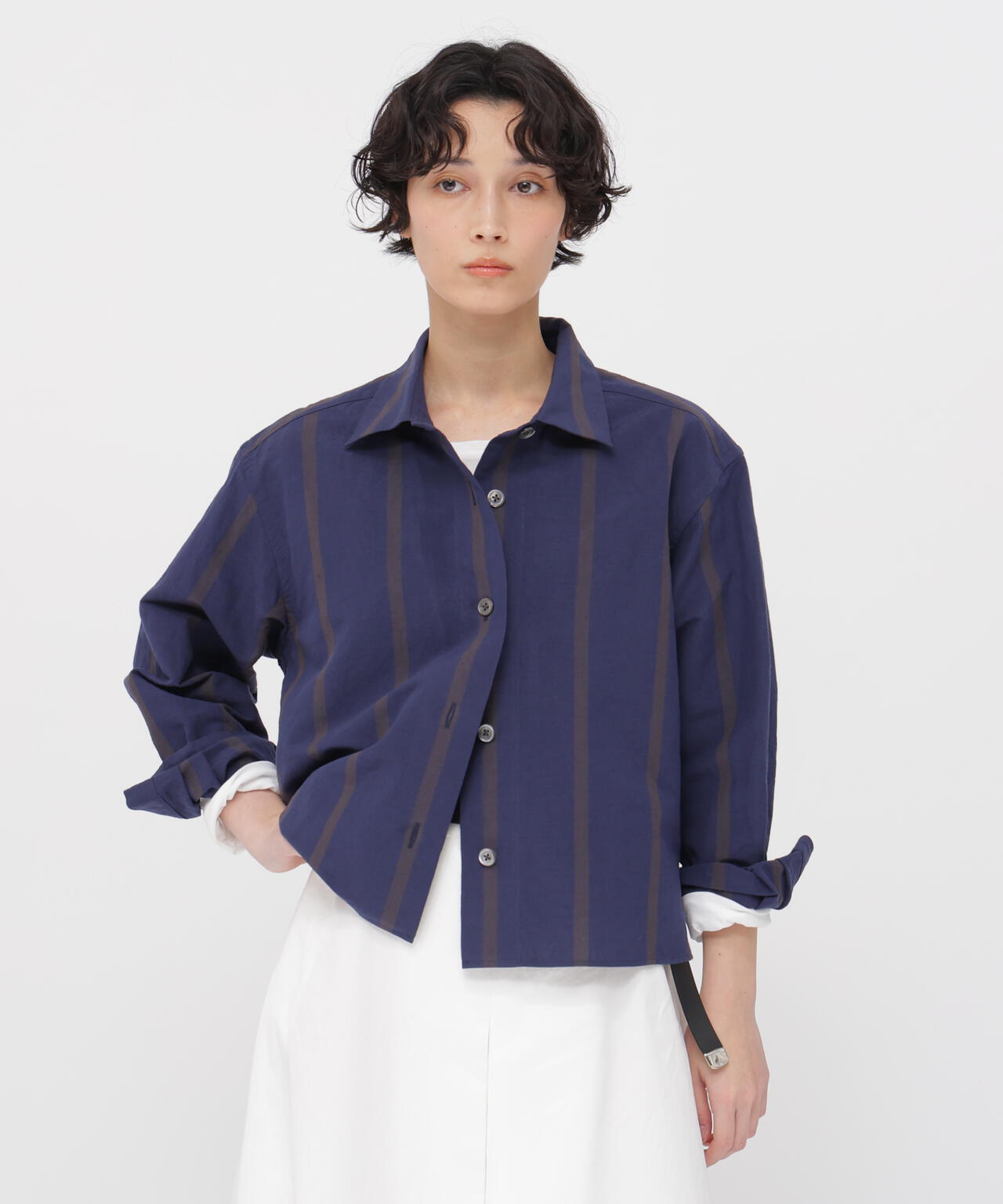 BOLD STRIPE COTTON LINEN SHIRT