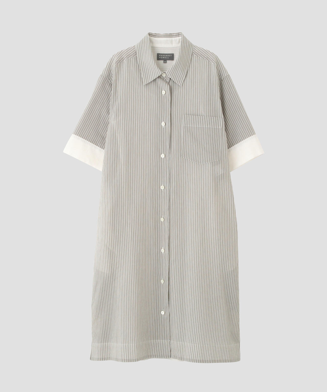 DOUBLE STRIPE COTTON SILK DRESS