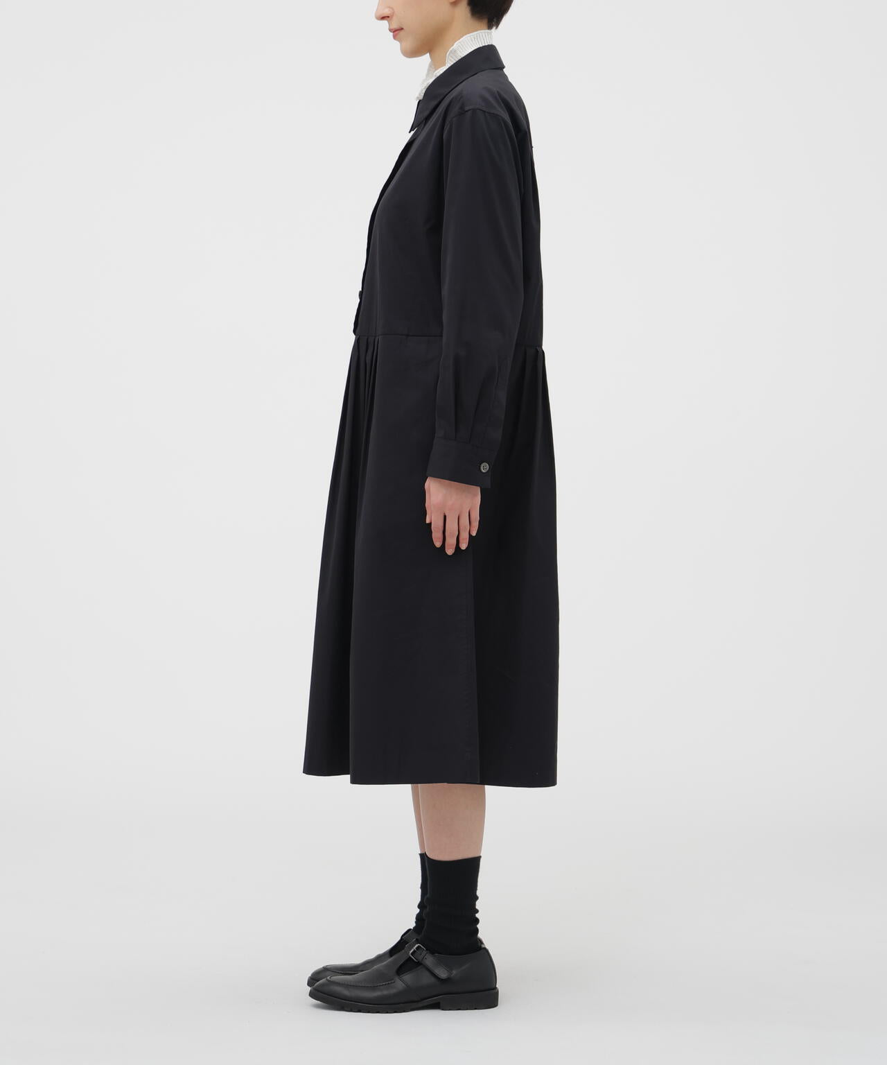 COTTON SILK PLAINWEAVE DRESS