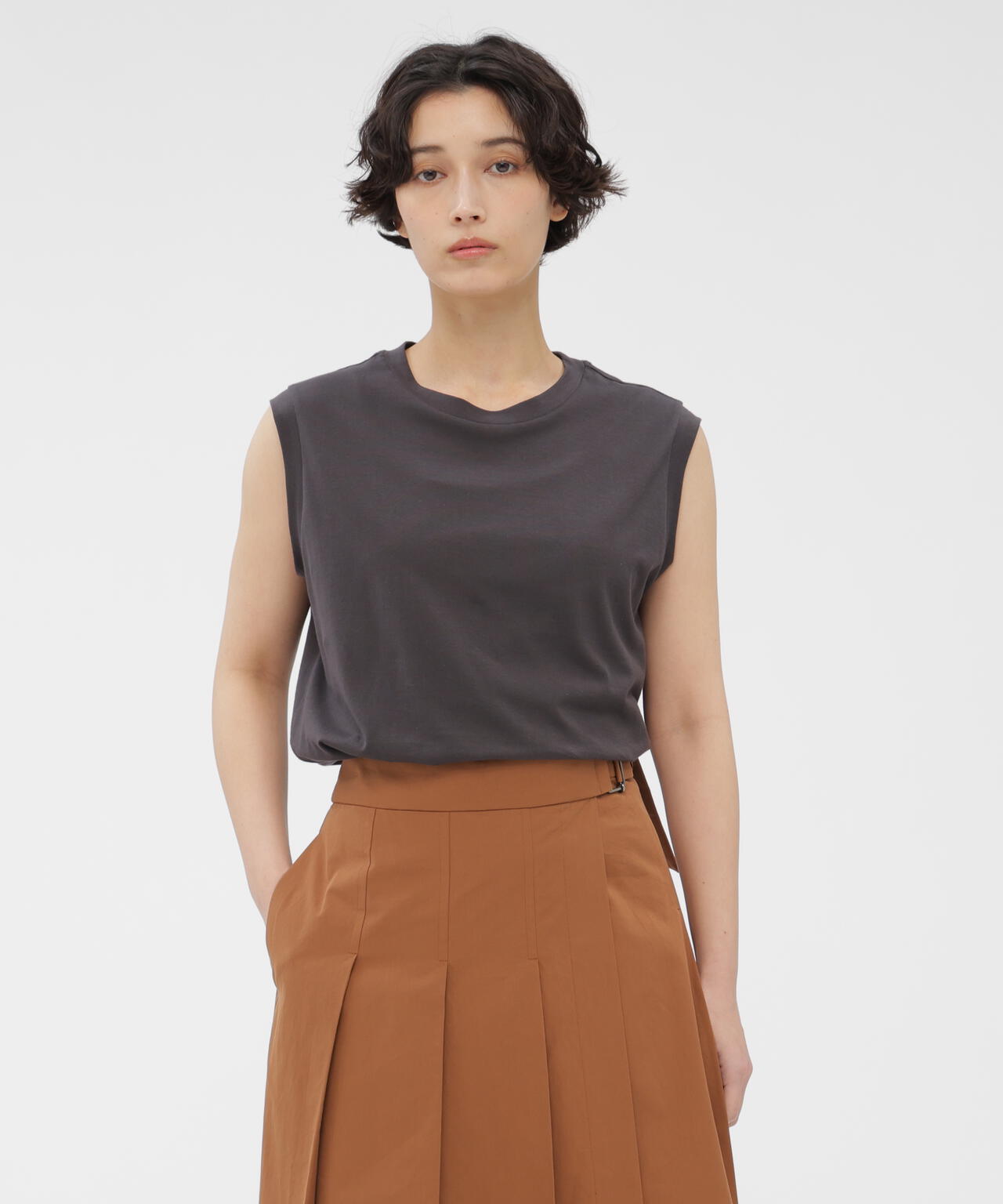 PLAIN COTTON JERSEY TOP