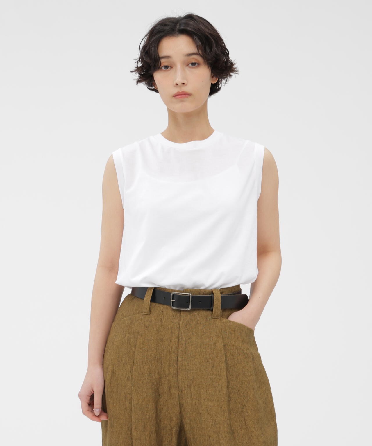 PLAIN COTTON JERSEY TOP
