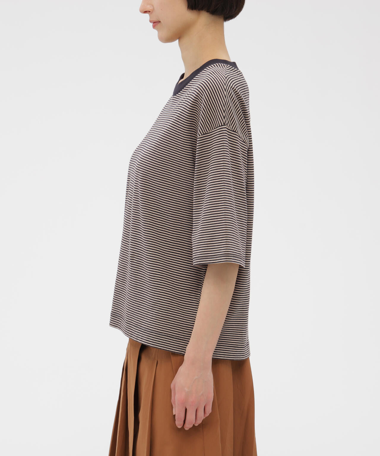COTTON MINI STRIPE JERSEY TOP
