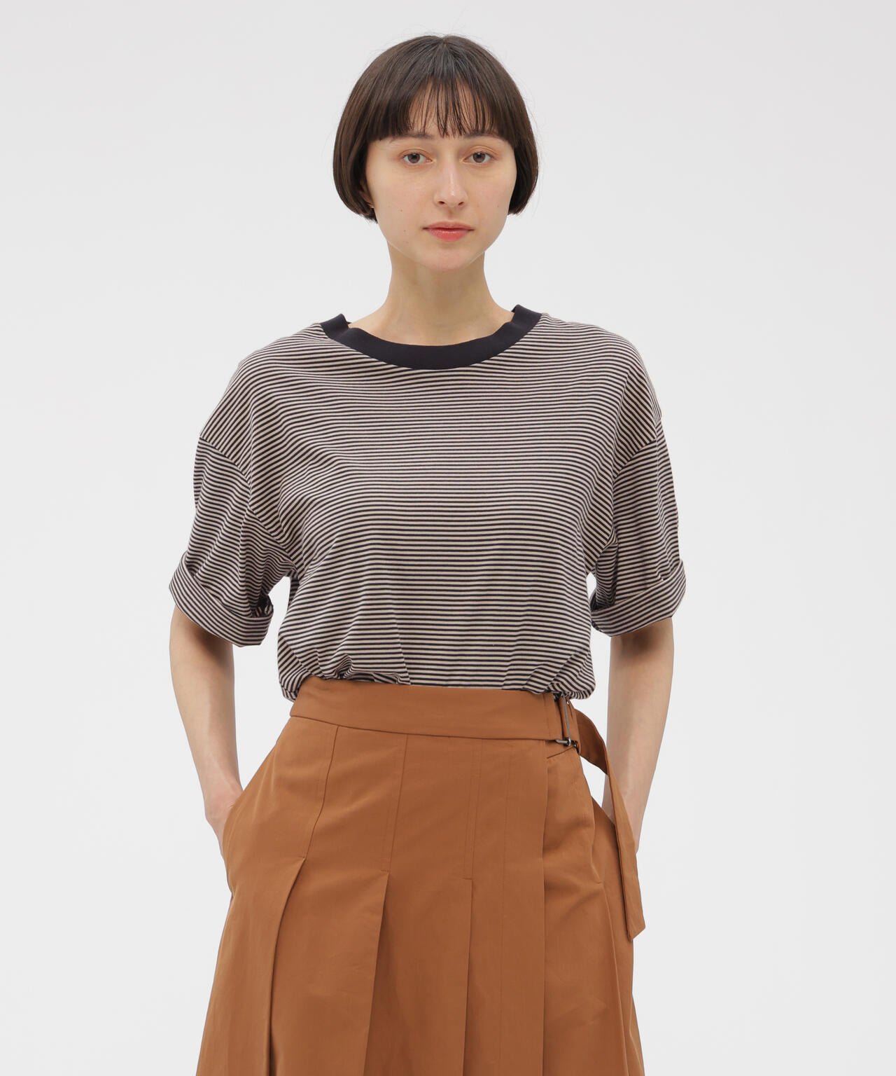 COTTON MINI STRIPE JERSEY TOP