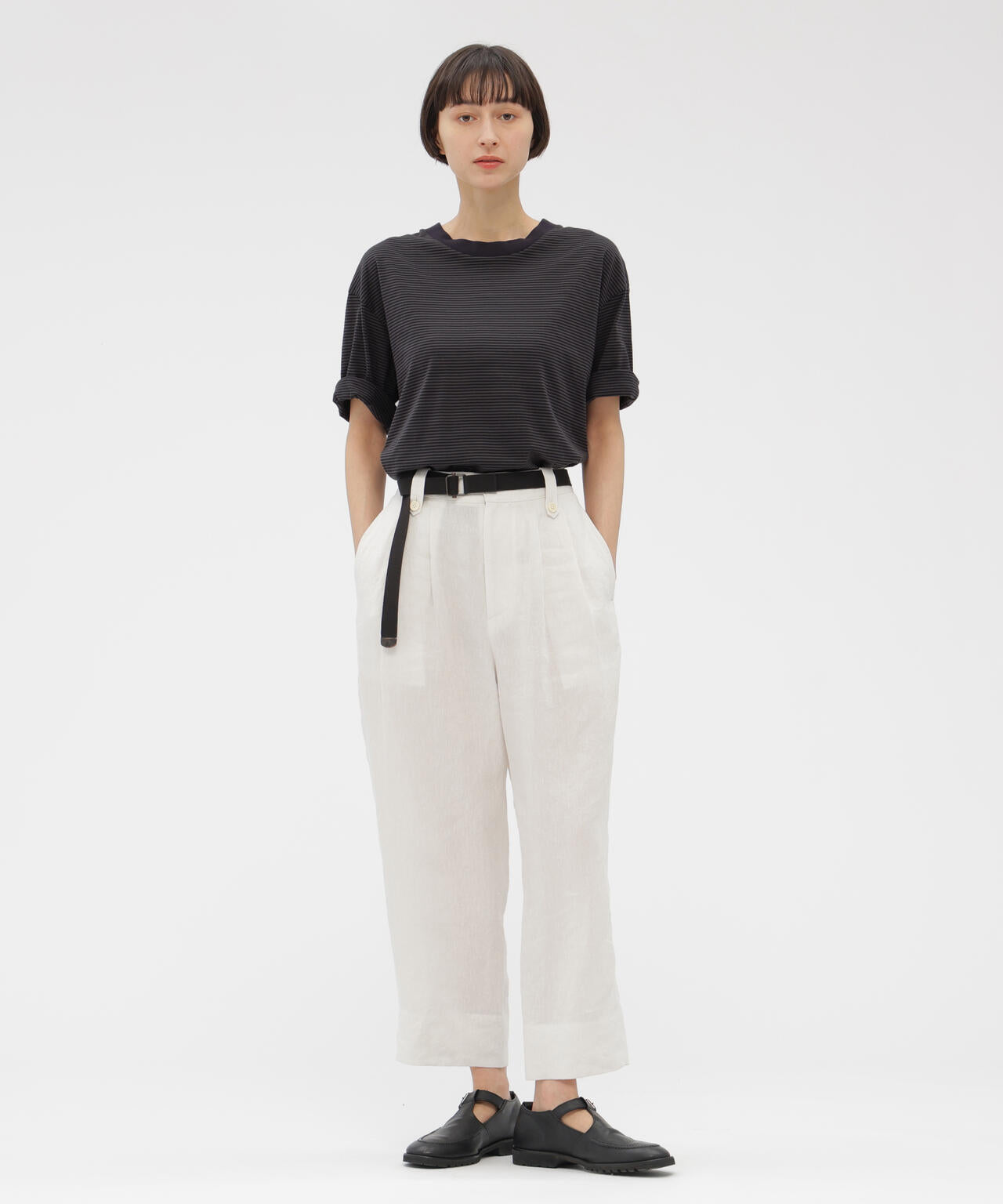 COTTON MINI STRIPE JERSEY TOP