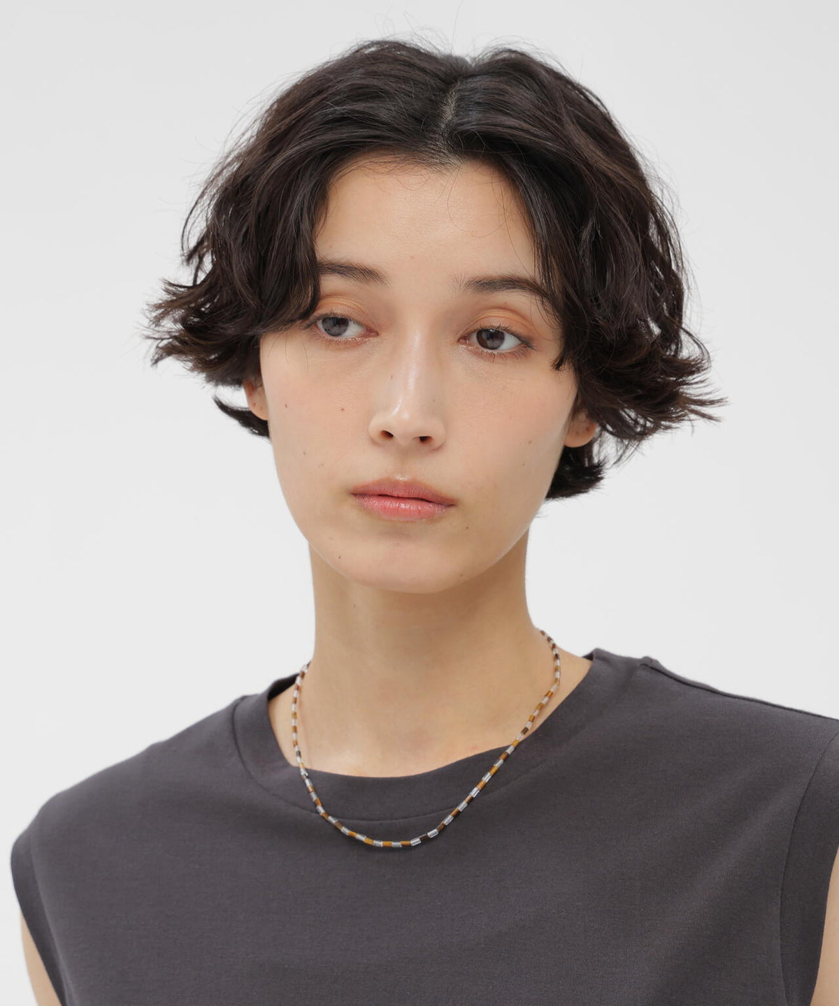 TIGER'S EYE AND CRYSTAL NECKLACE