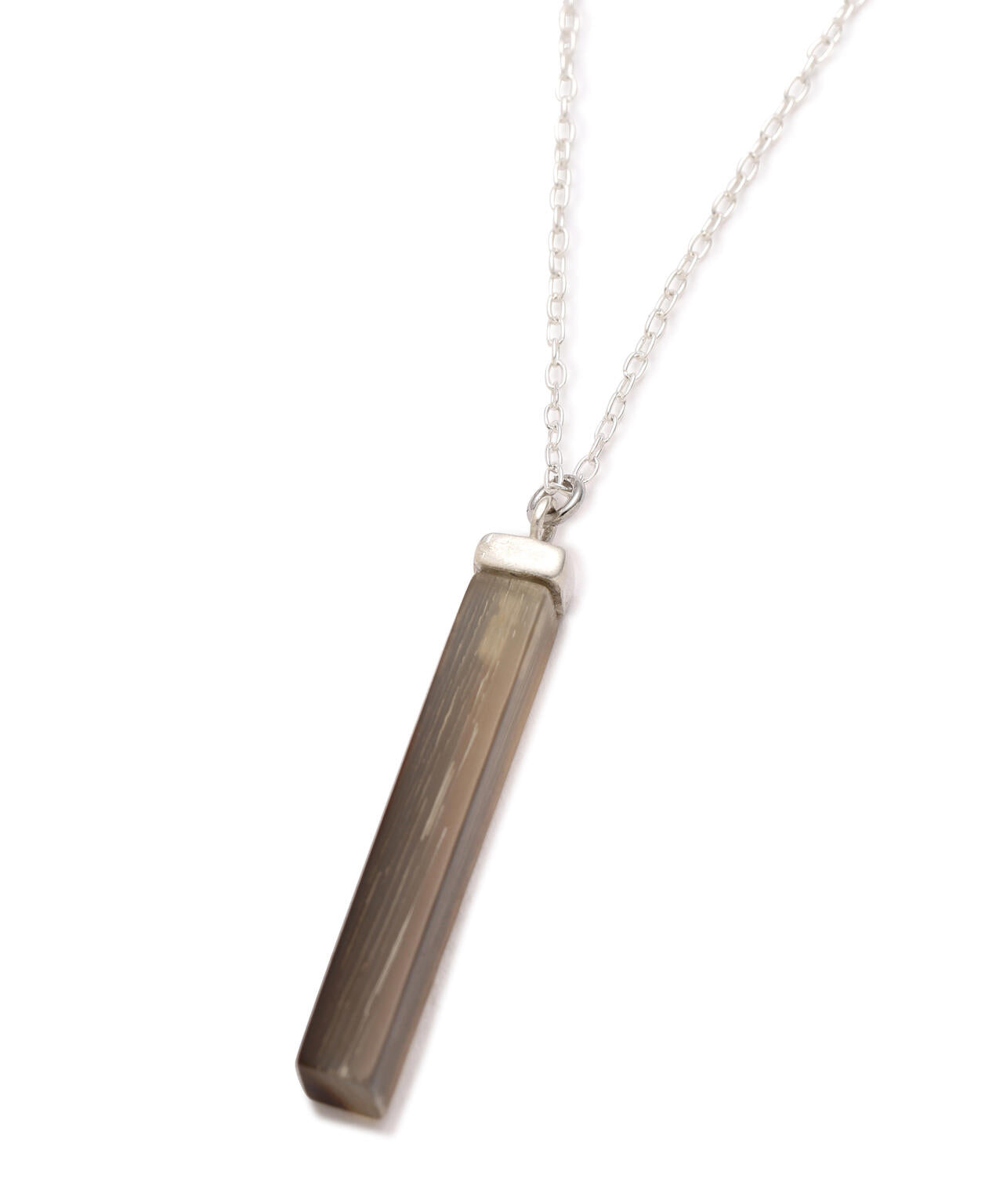 miriam renshaw ISSENDO HORN AND SILVER RECTANGULAR NECKLACE