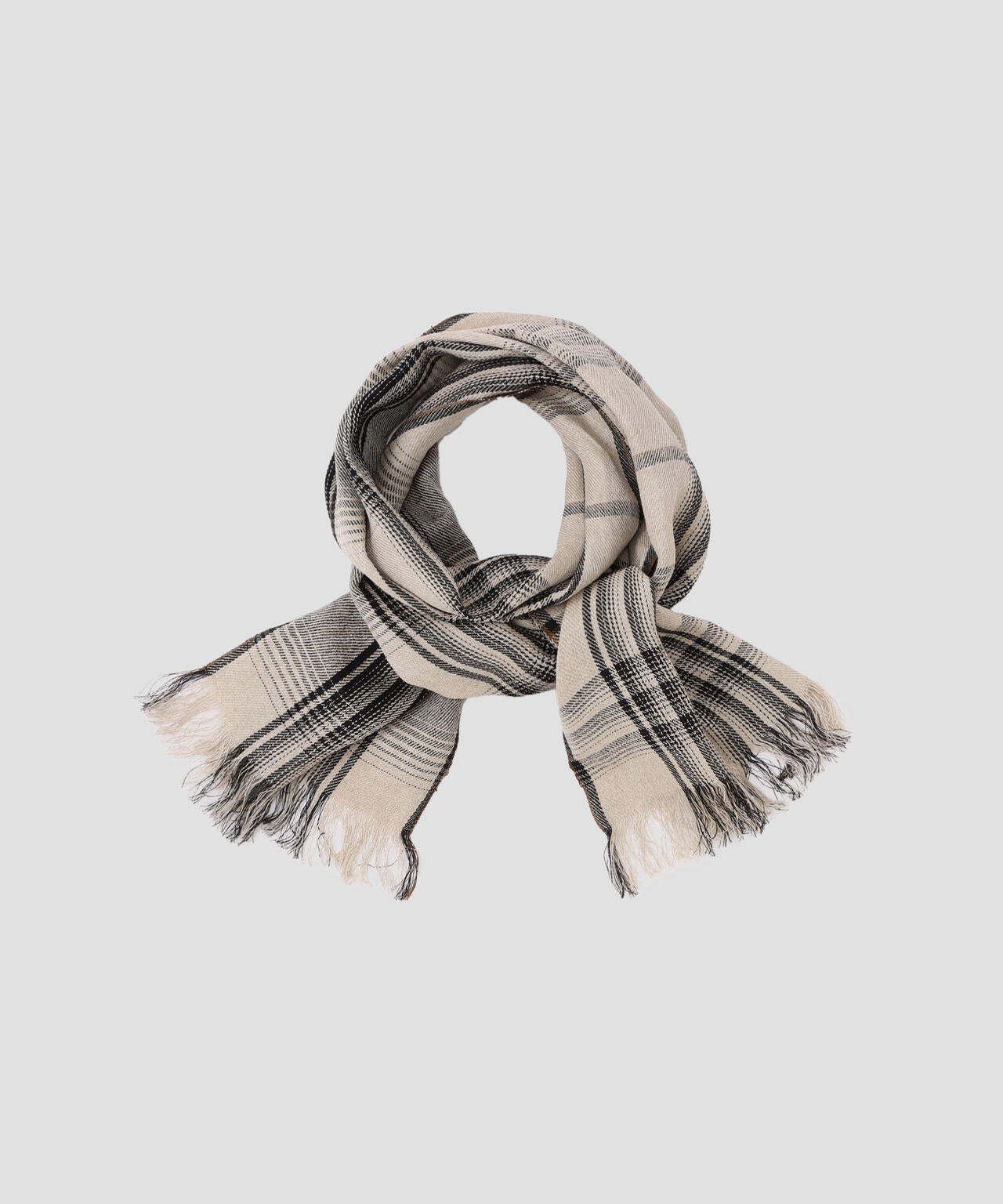 LINEN GRAPHIC CHECK SCARF