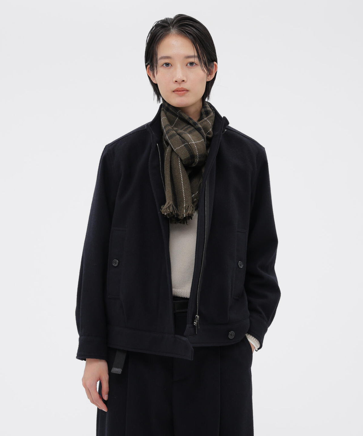 MILLED WOOL TWILL BLOUSON