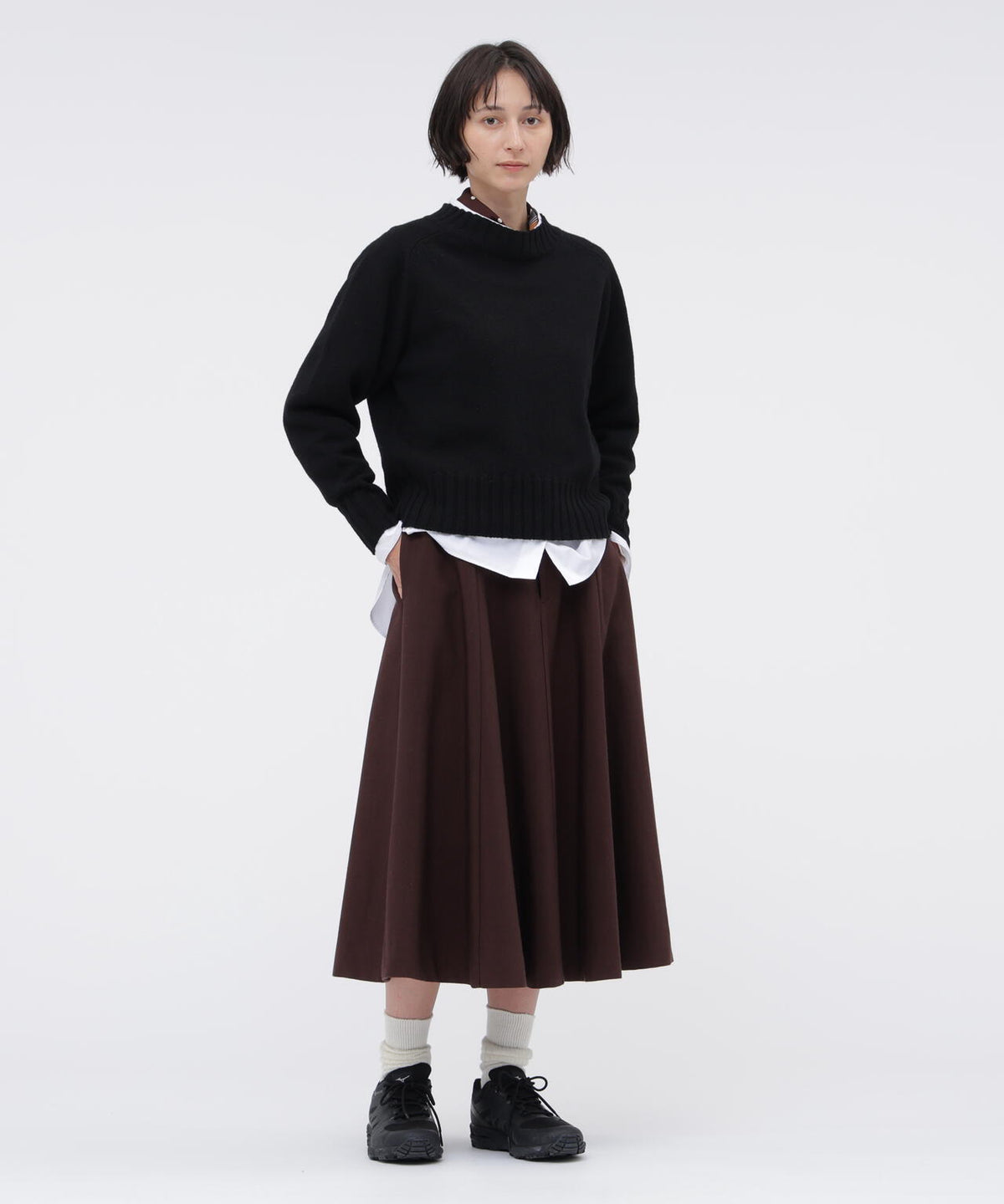 WOOL COTTON MOLESKIN SKIRT