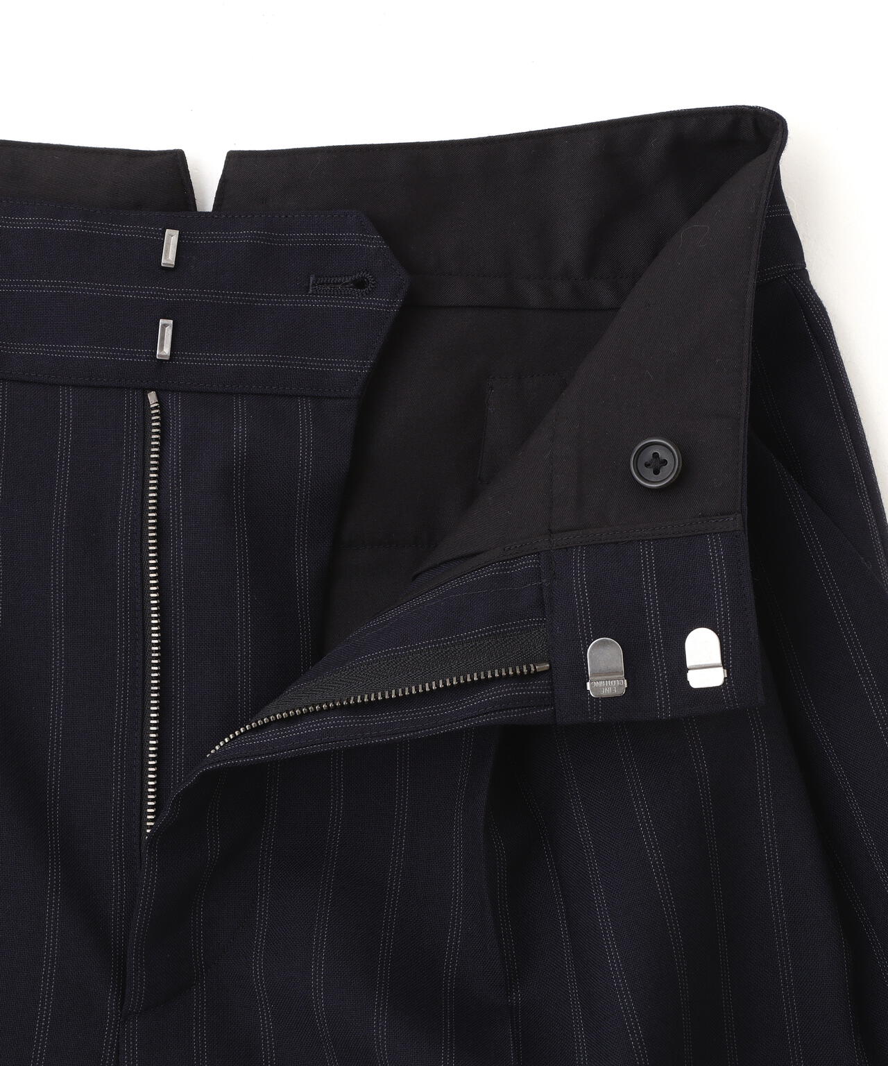 WIDE STRIPE WOOL TROUSERS