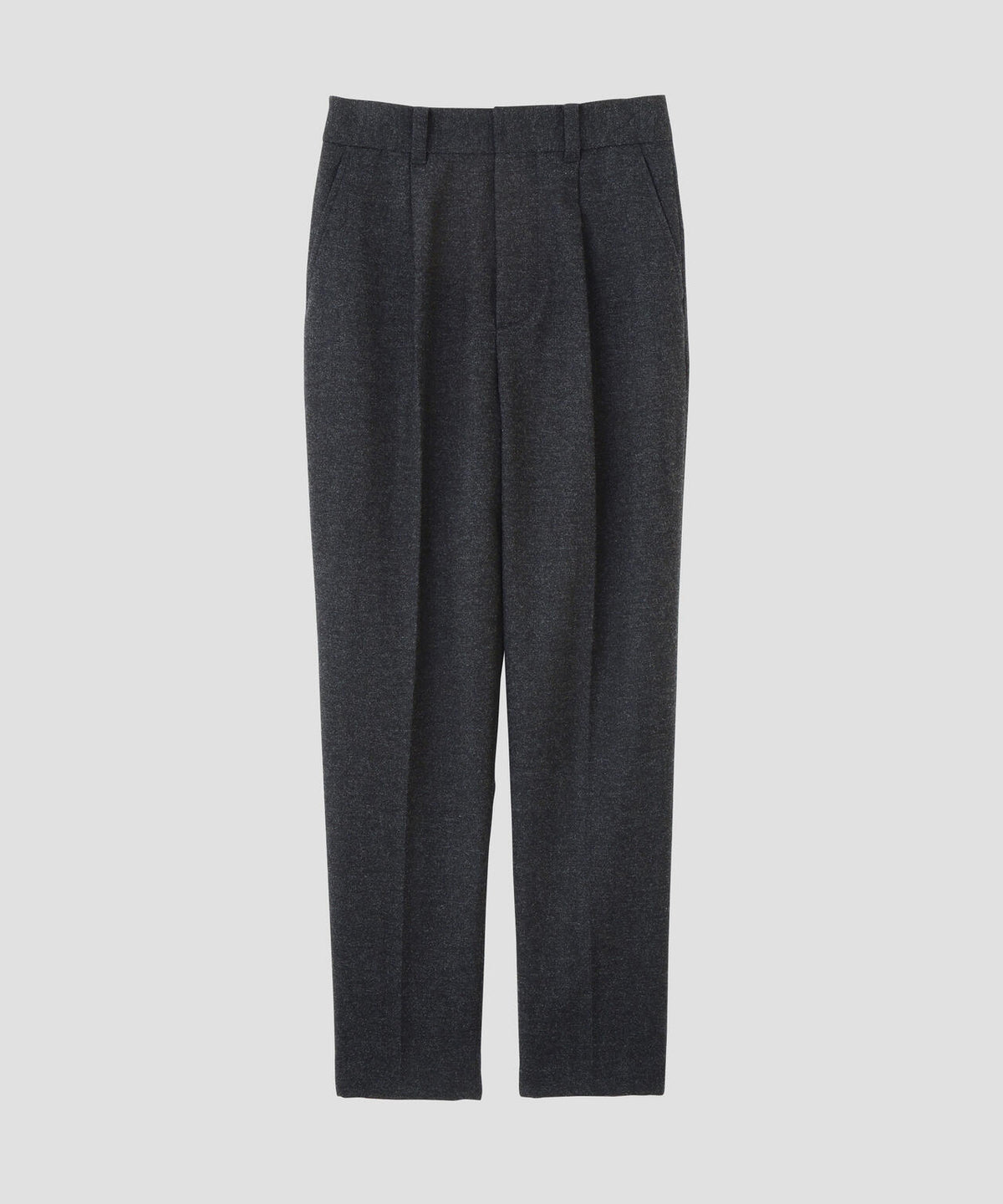 MILLED HERRINGBONE WOOL TROUSERS