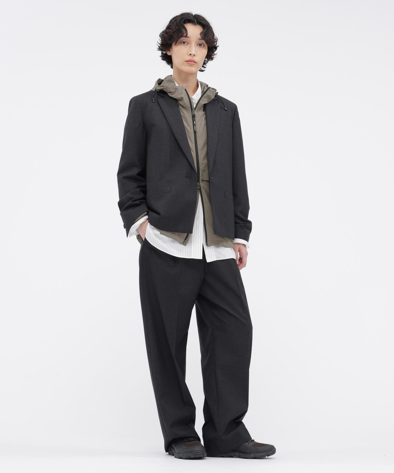 MUTED WOOL CHECK TROUSERS