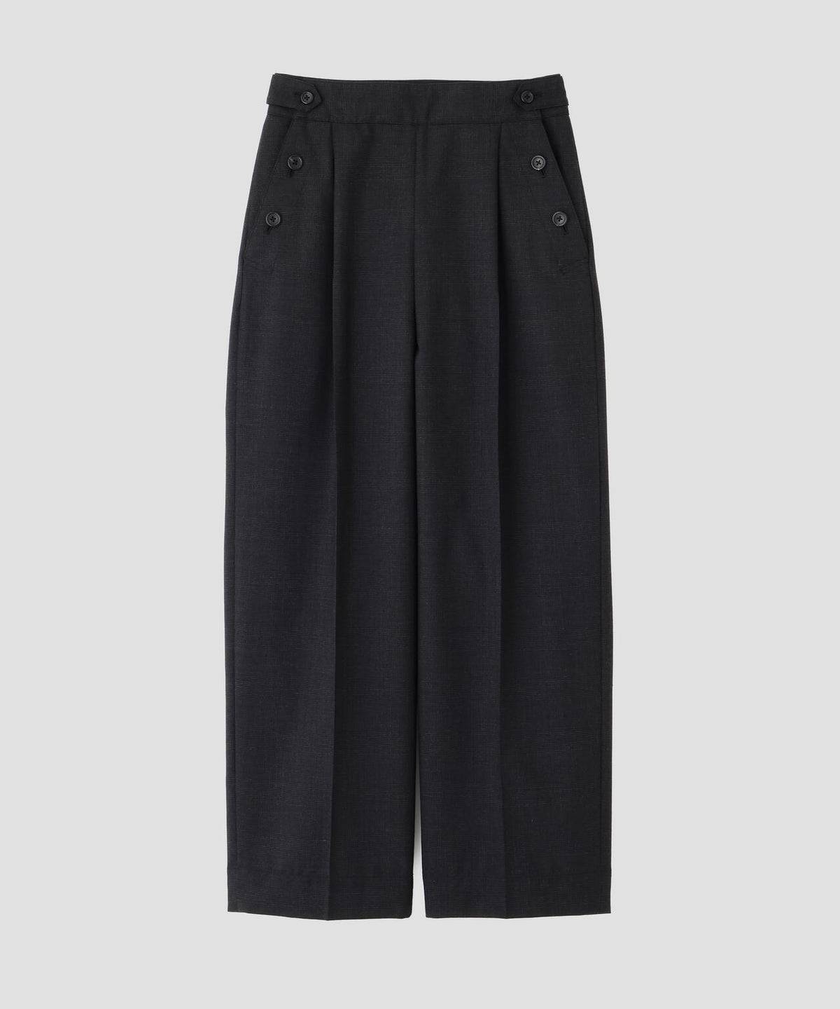 MUTED WOOL CHECK TROUSERS