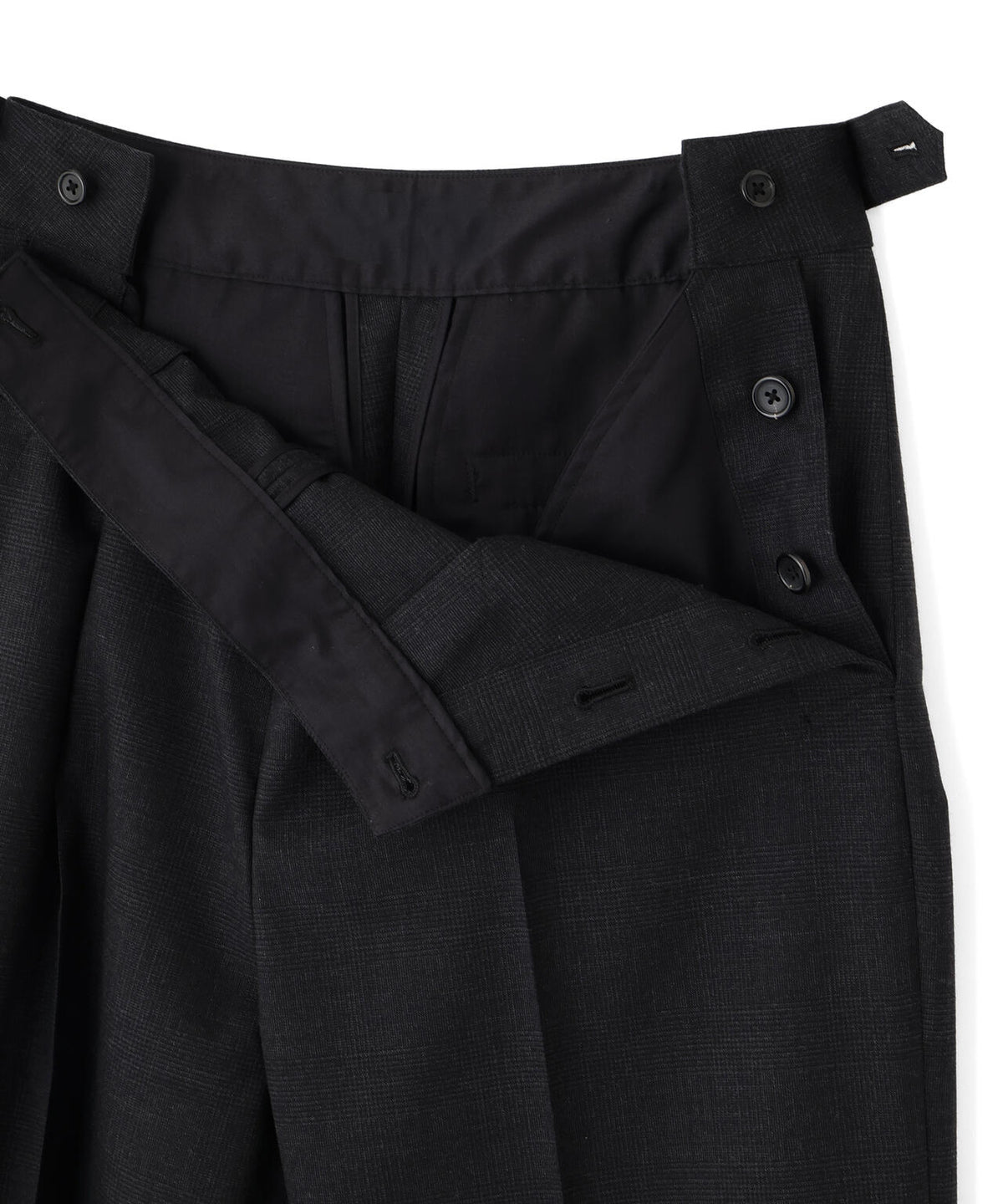 MUTED WOOL CHECK TROUSERS