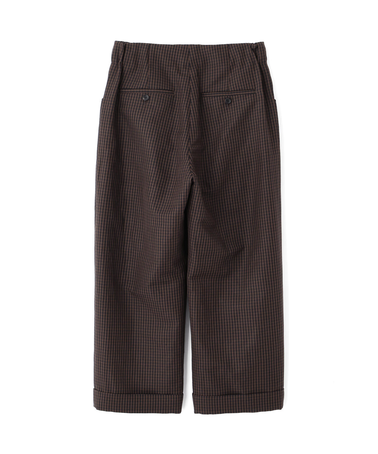 LINEN WOOL GINGHAM TROUSERS