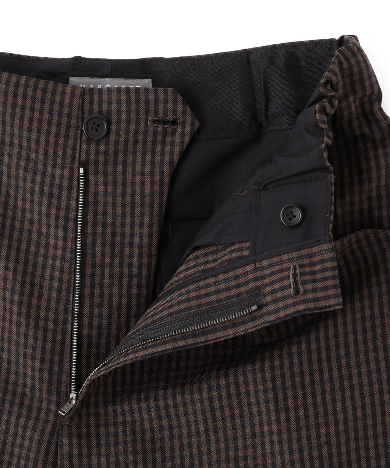 LINEN WOOL GINGHAM TROUSERS