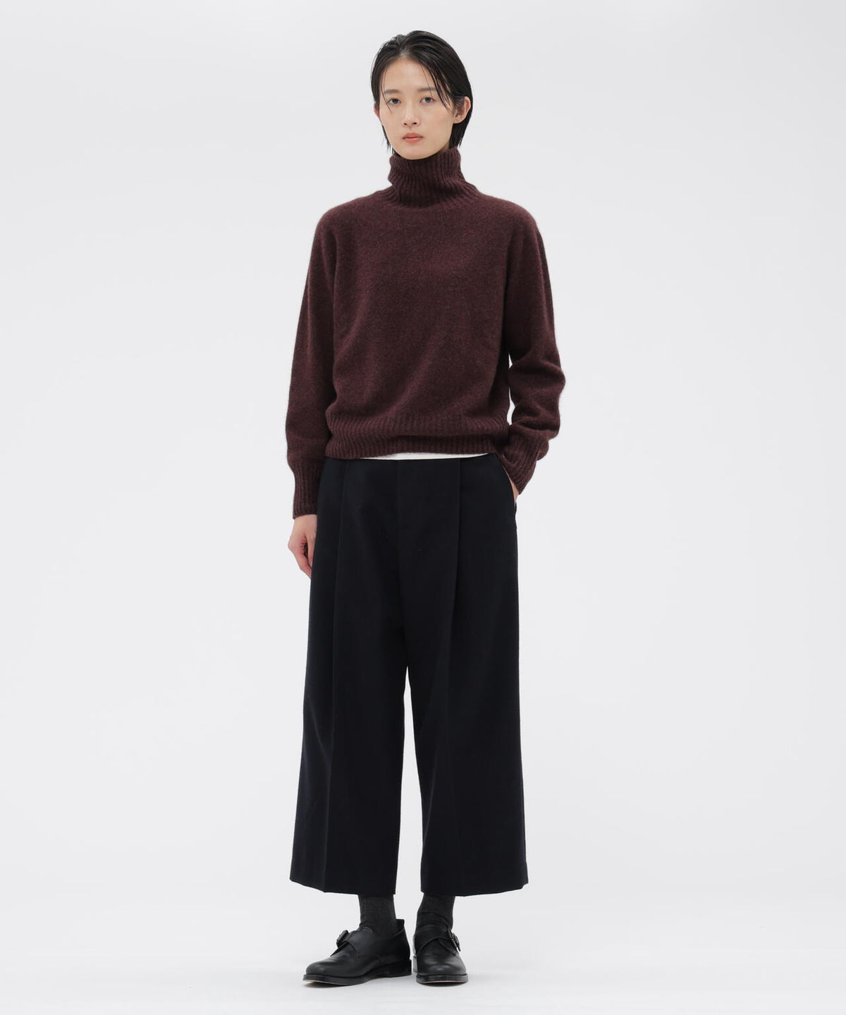 MILLED WOOL TWILL TROUSERS