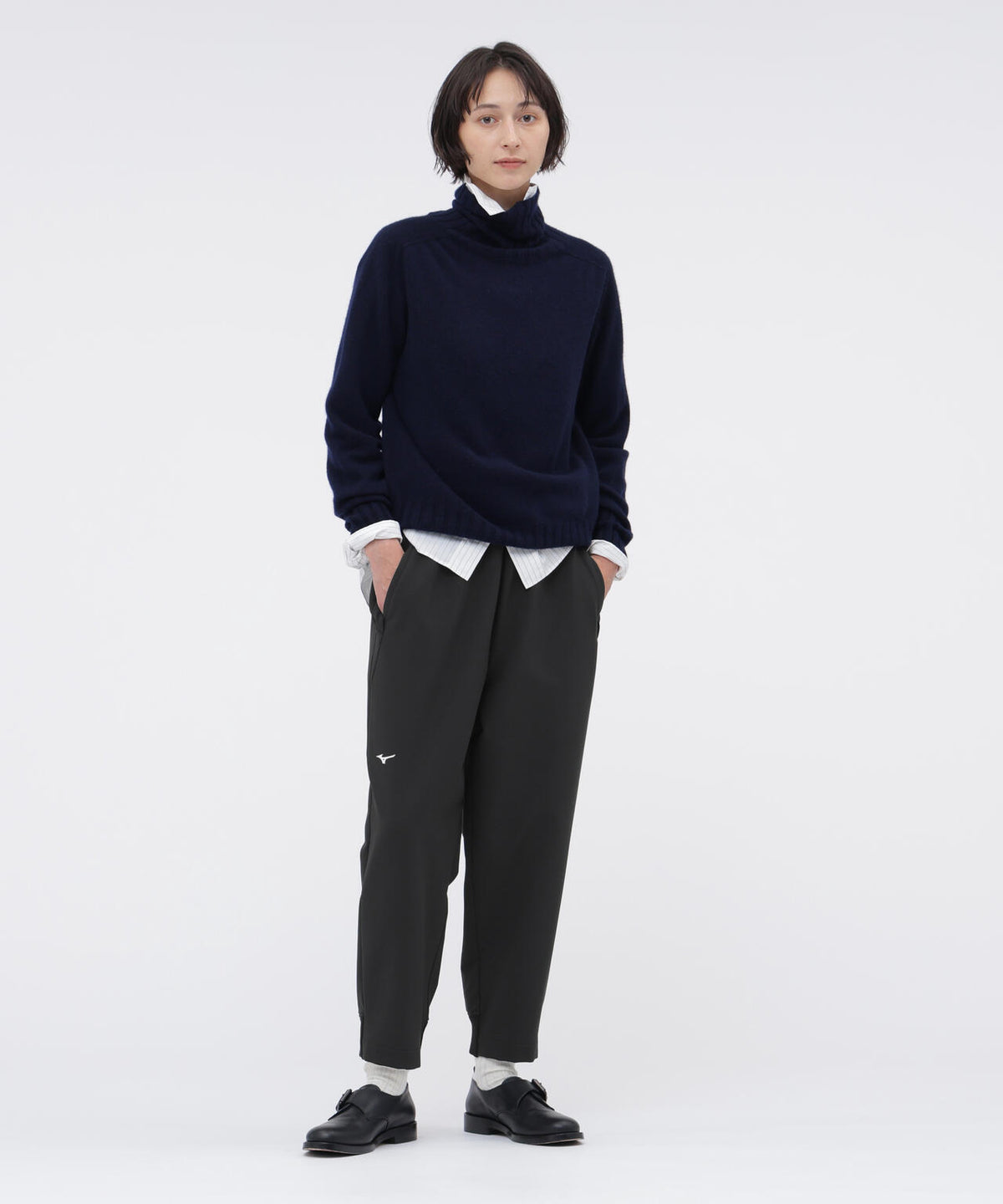 B/T BRUSHED BACK STRETCH POPLIN TROUSERS