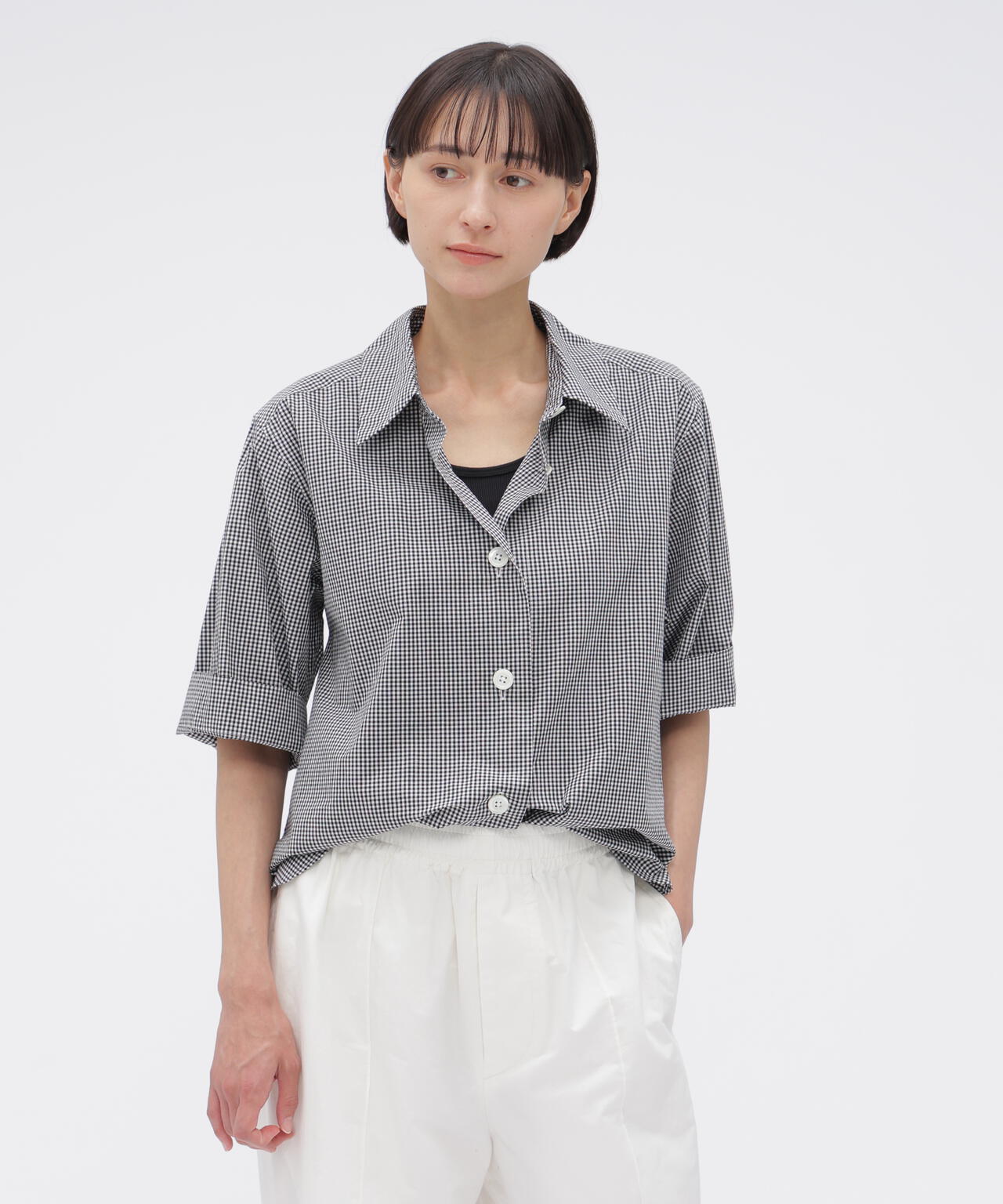 COTTON LINEN GINGHAM SHIRT