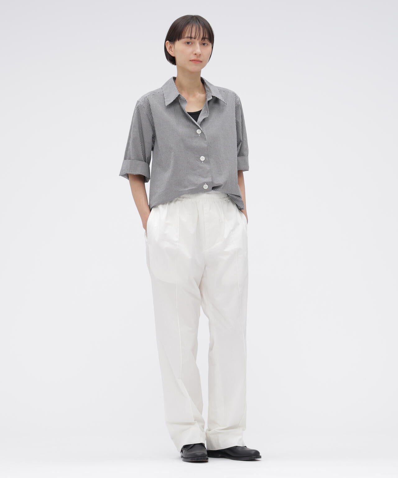 COTTON LINEN GINGHAM SHIRT