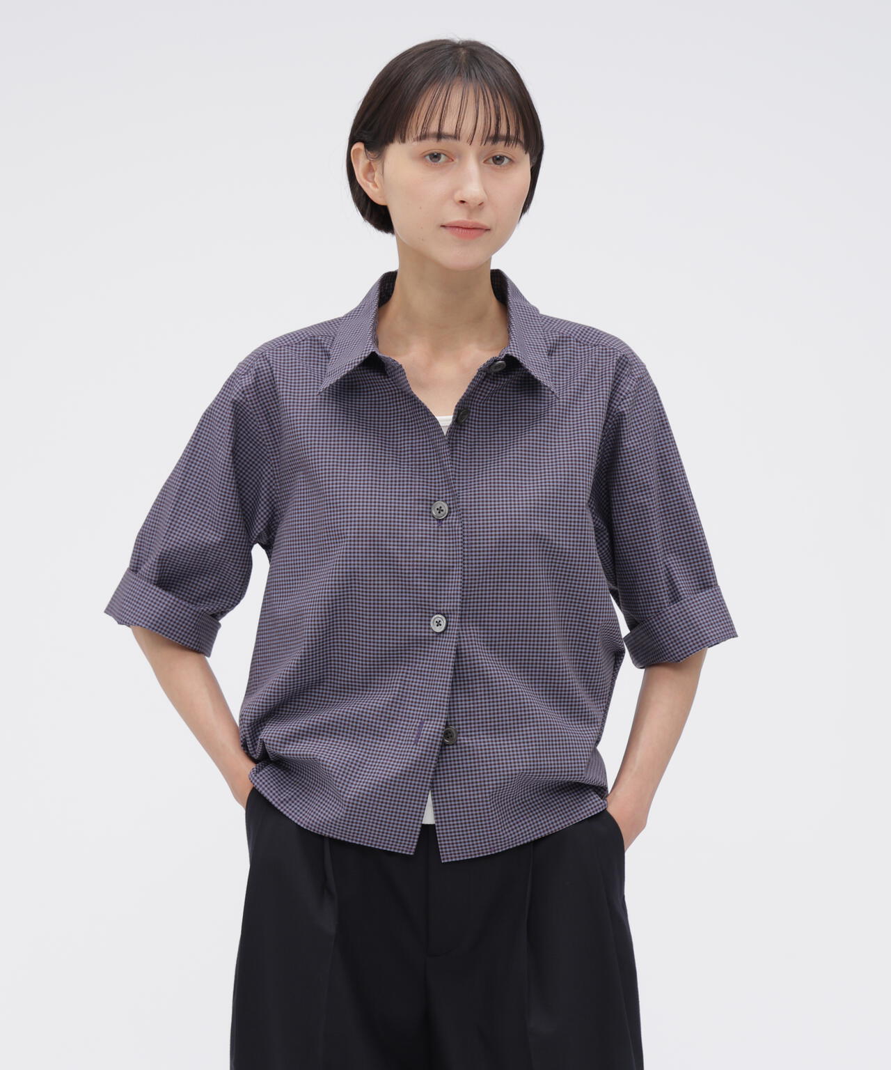 COTTON LINEN GINGHAM SHIRT