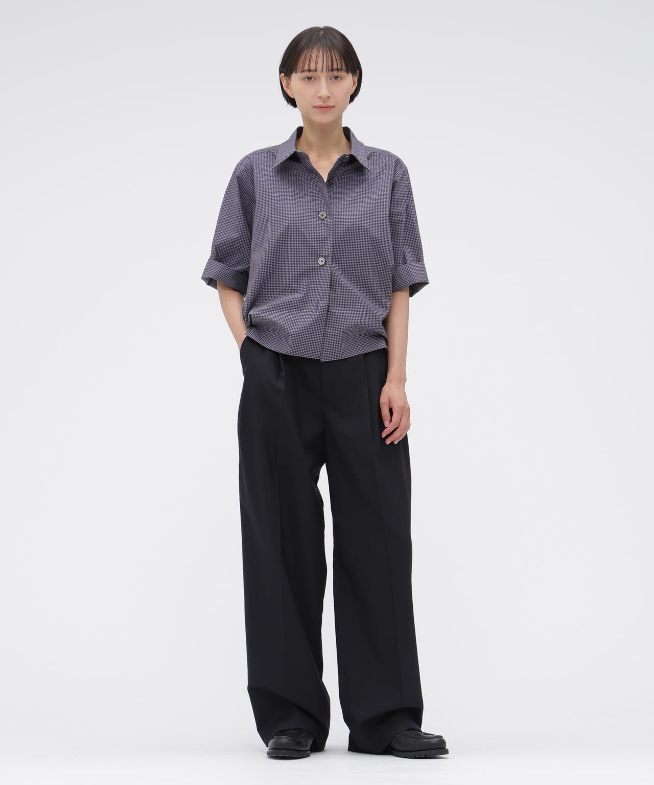 COTTON LINEN GINGHAM SHIRT