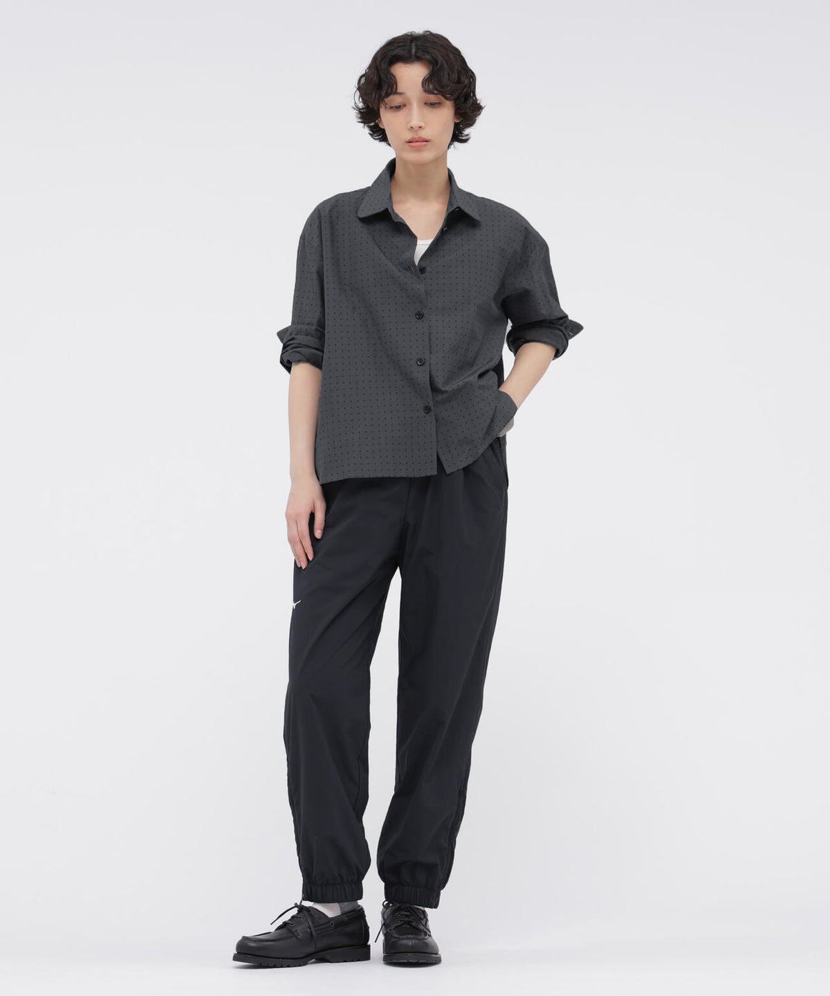 SPOT PRINT COTTON SILK SHIRT
