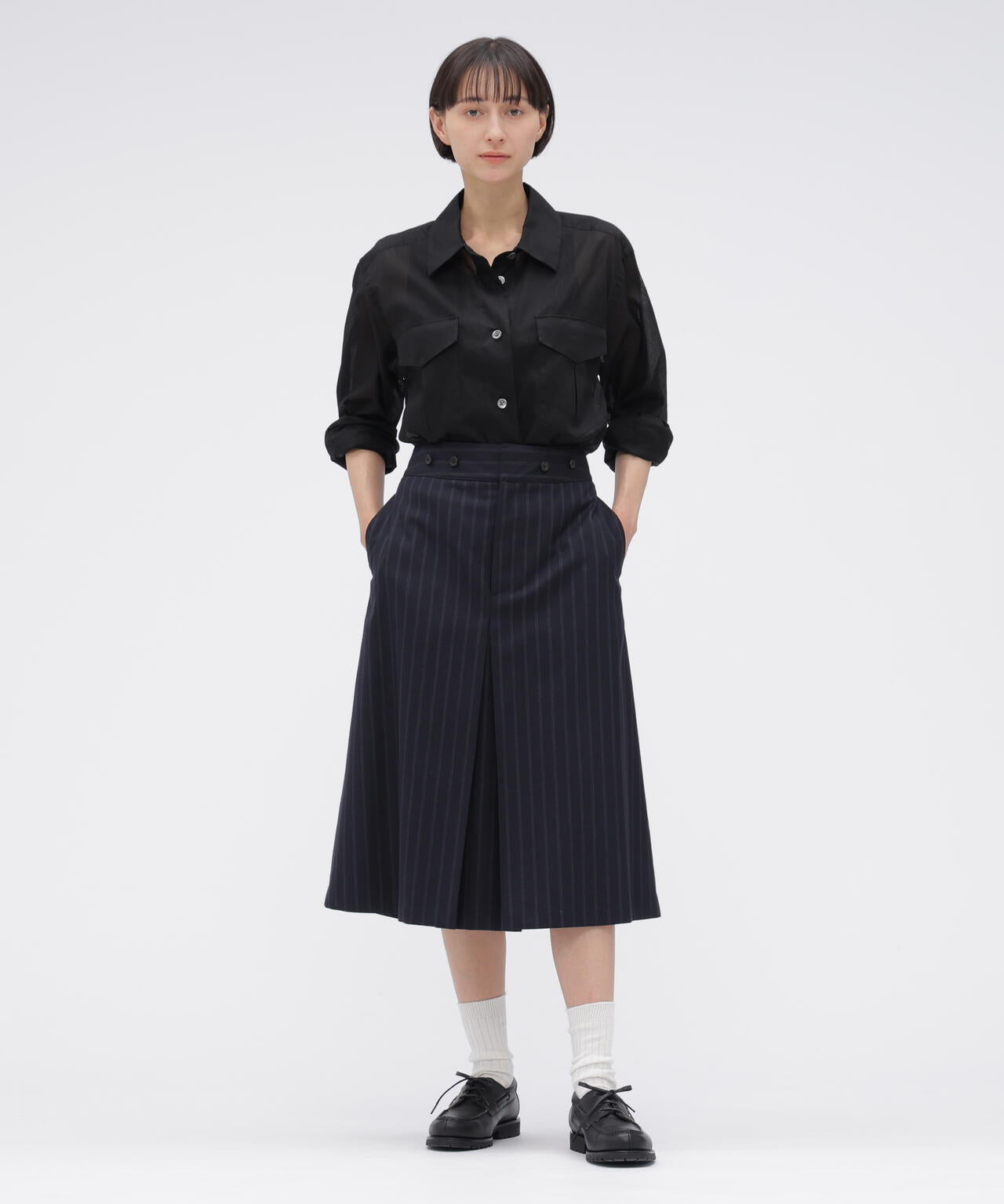 SHEER COTTON STRIPE SHIRT