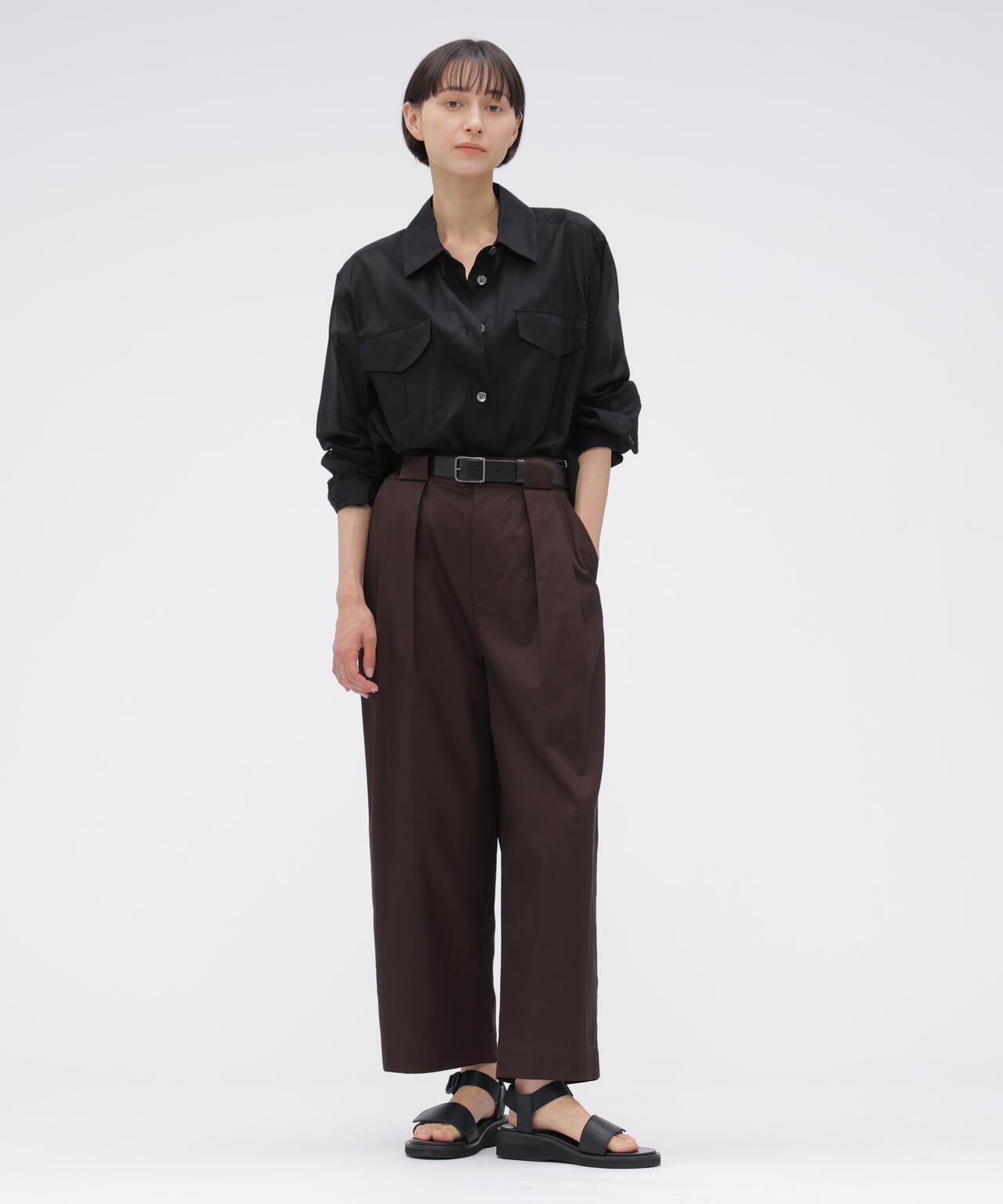 SHEER COTTON STRIPE SHIRT