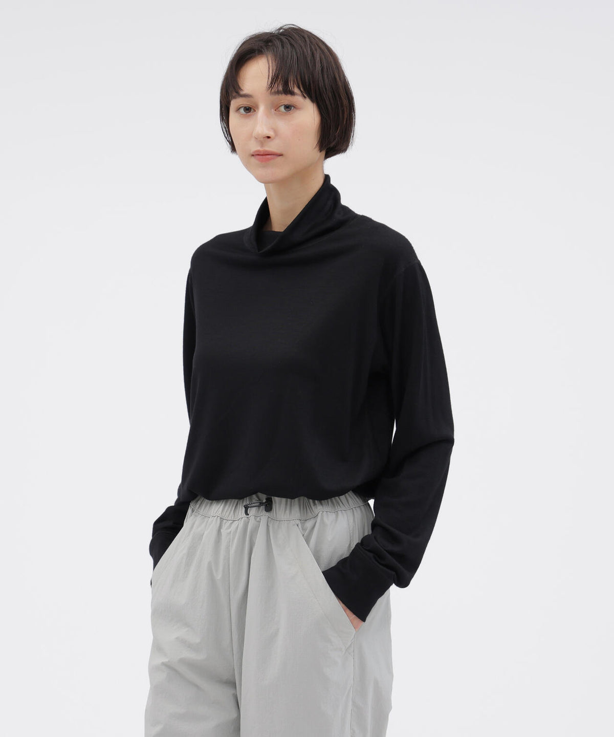 WASHABLE FINE GAUGE WOOL JERSEY TOP