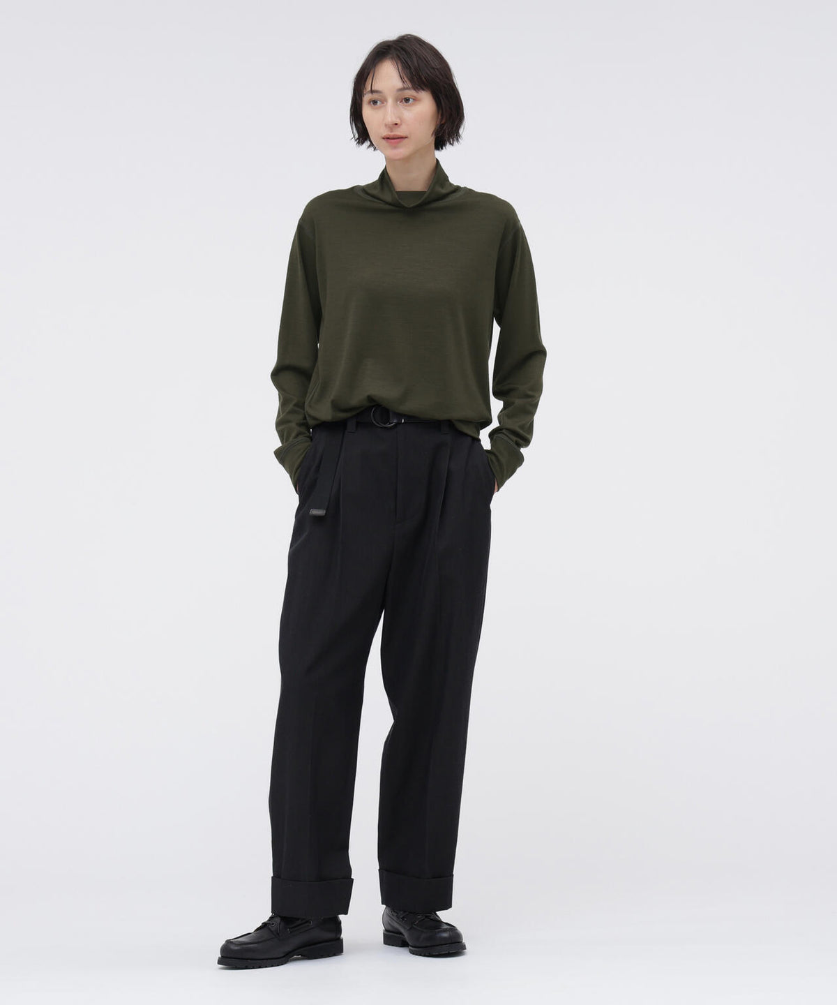 WASHABLE FINE GAUGE WOOL JERSEY TOP